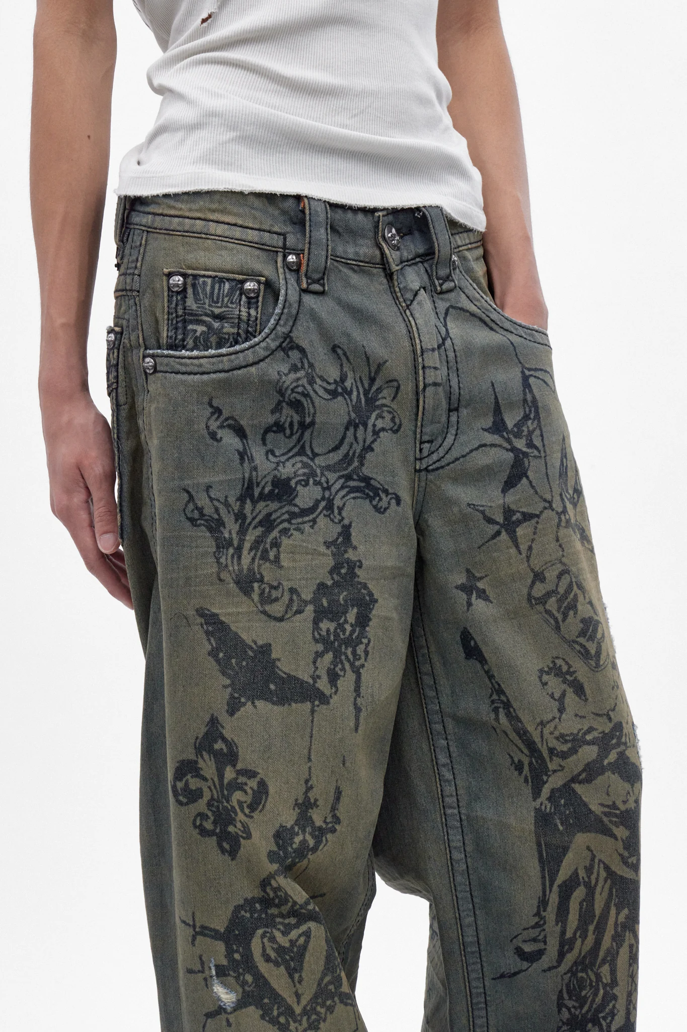 Rock Revival by Jaded London Colossus Jeans in Vintage Blue (M) - Image 3