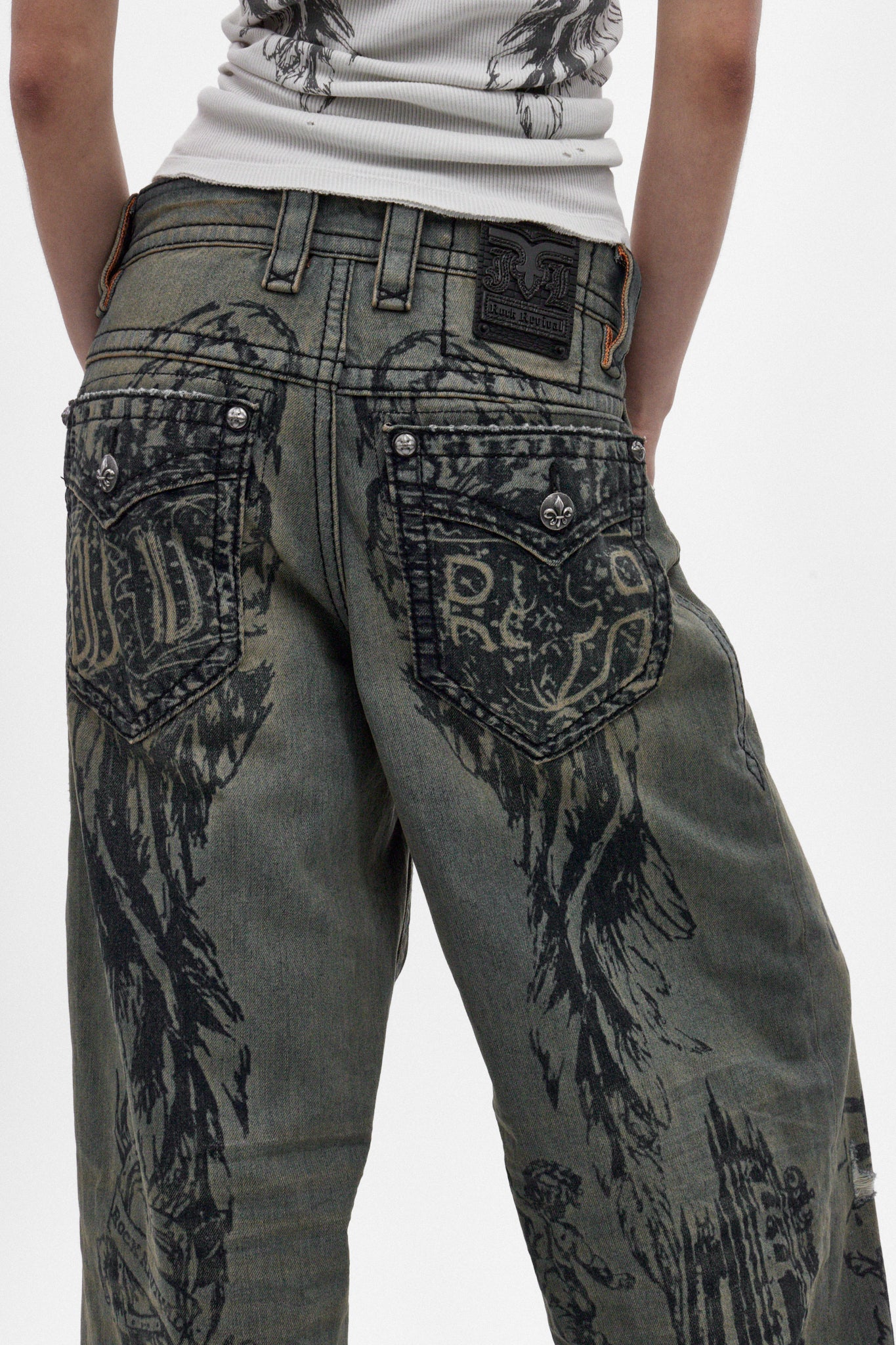 Rock Revival by Jaded London Colossus Jeans in Vintage Blue (W) - Image 2