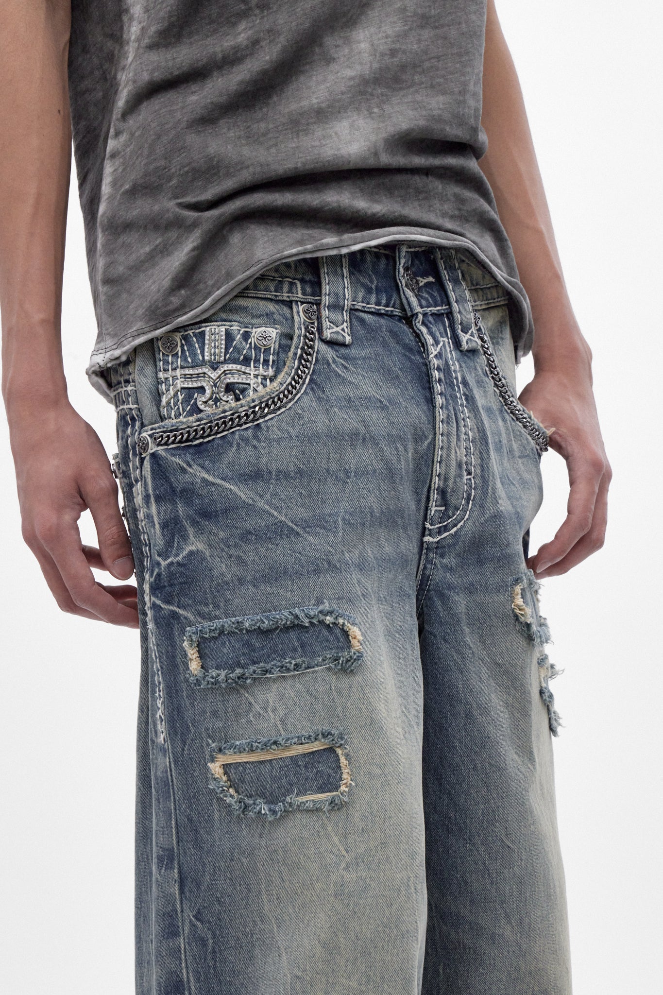 Colossus Jeans, By Jaded London in Medium Blue (M) - Image 3