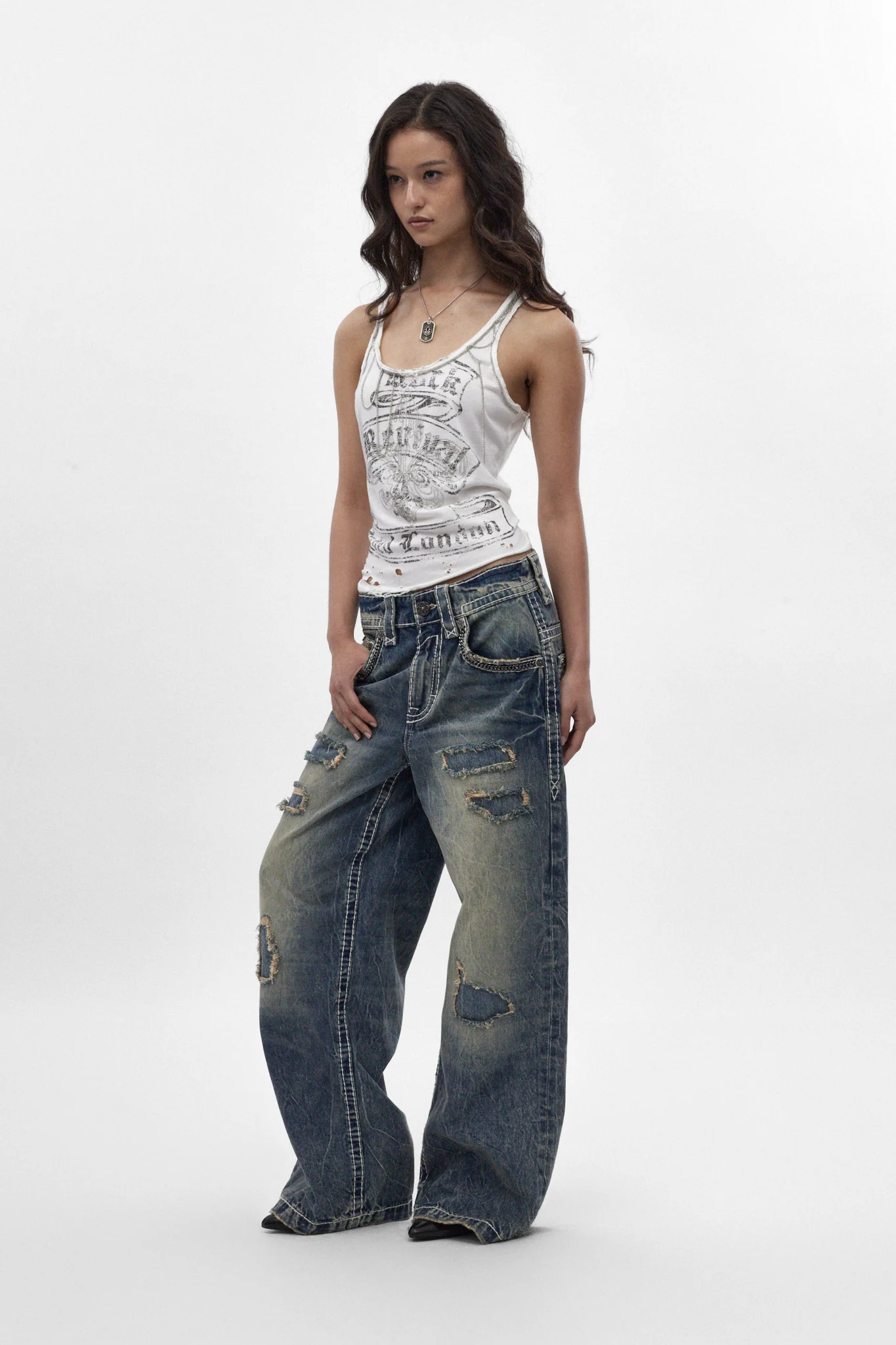 Colossus Jeans, By Jaded London in Medium Blue (W) - Image 5