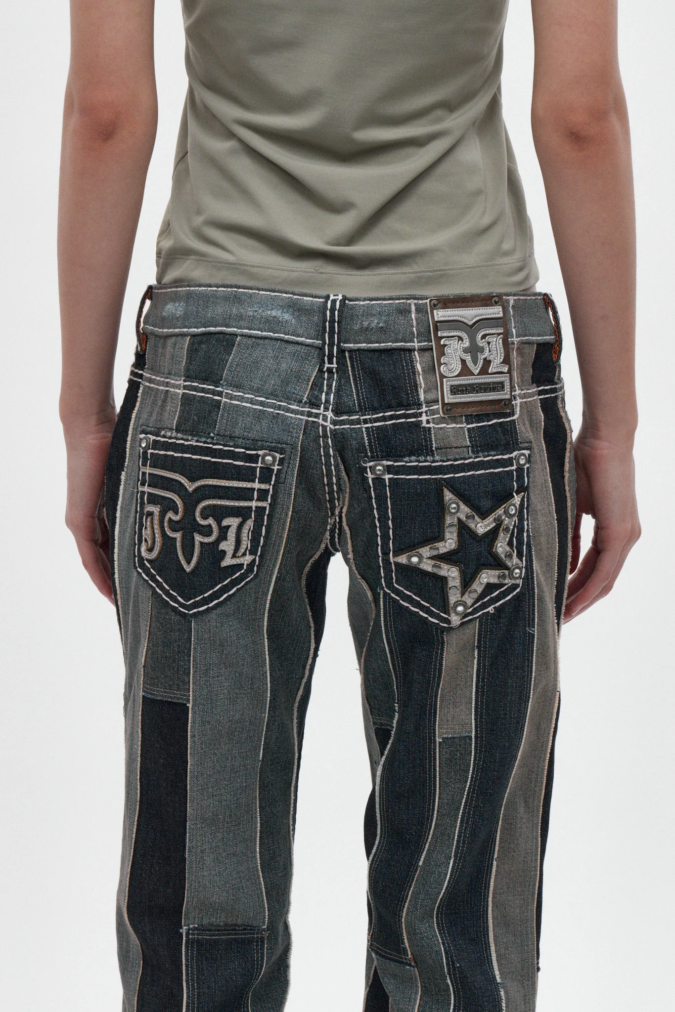 Rock Revival by Jaded London Patchwork Flag Jeans - Image 3