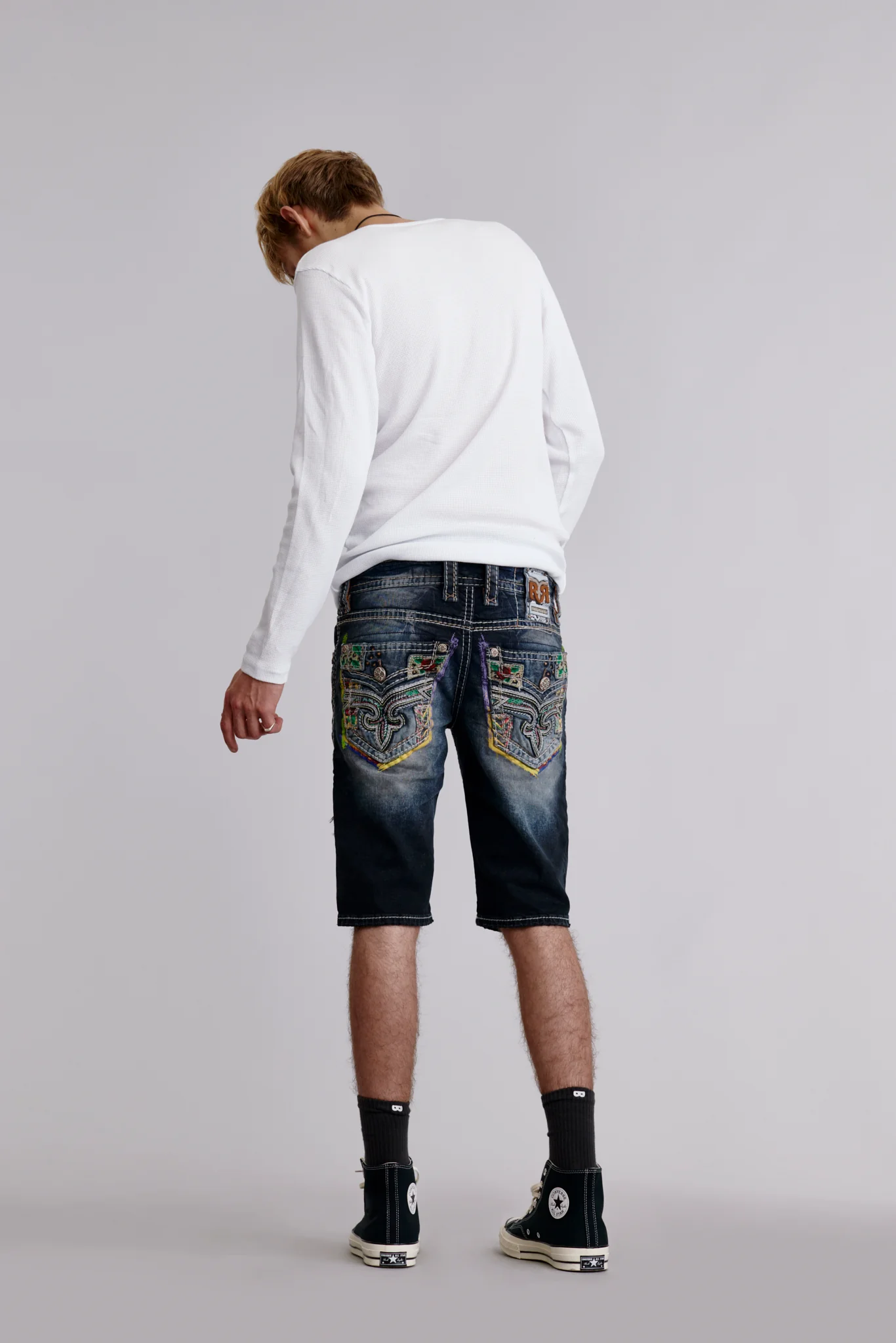 Deen Denim Shorts in Black - Image 2