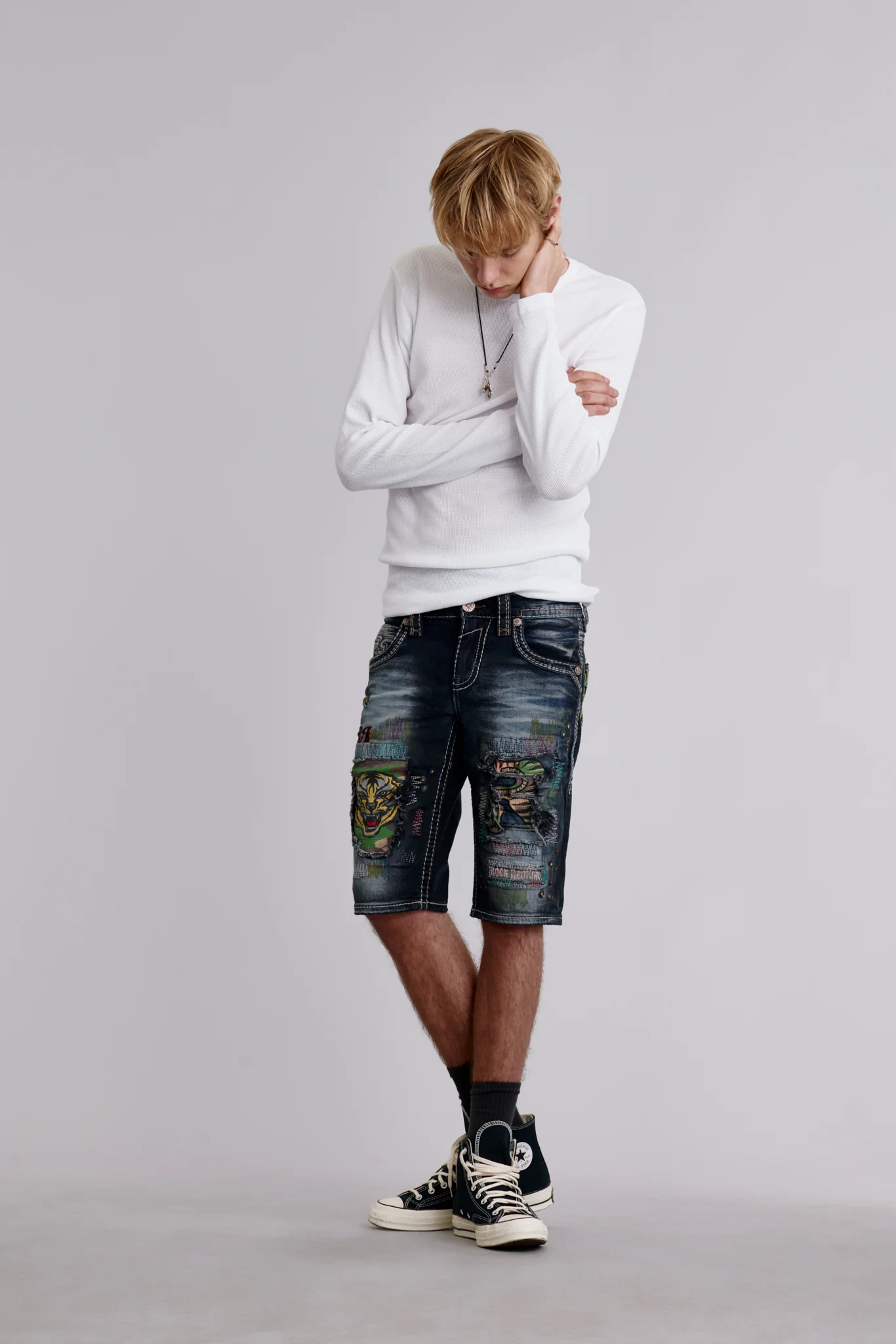 Deen Denim Shorts in Black - Image 3