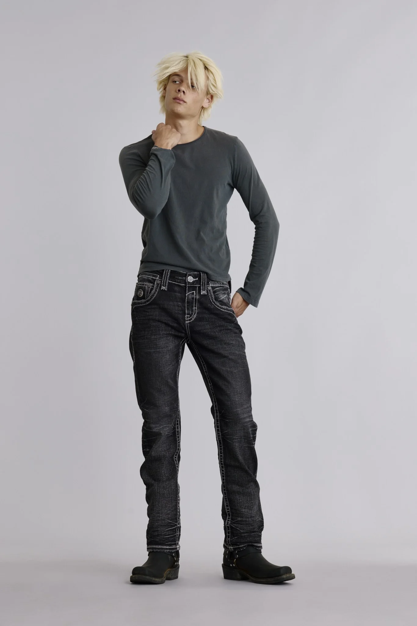Rustin Relaxed Straight in Charcoal