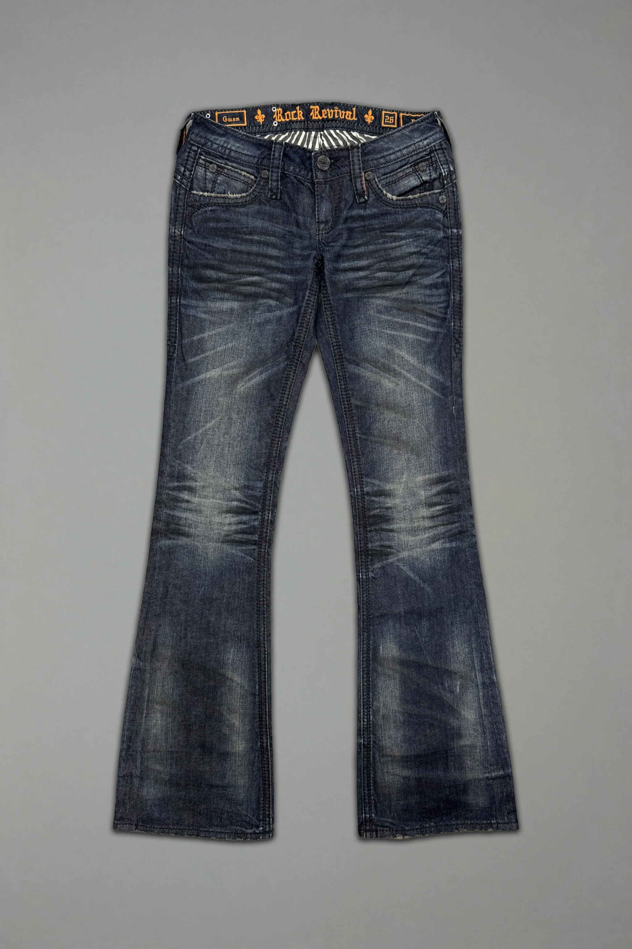Gwen Super Low-Rise Bootcut Jeans in Dark Blue II - Image 6