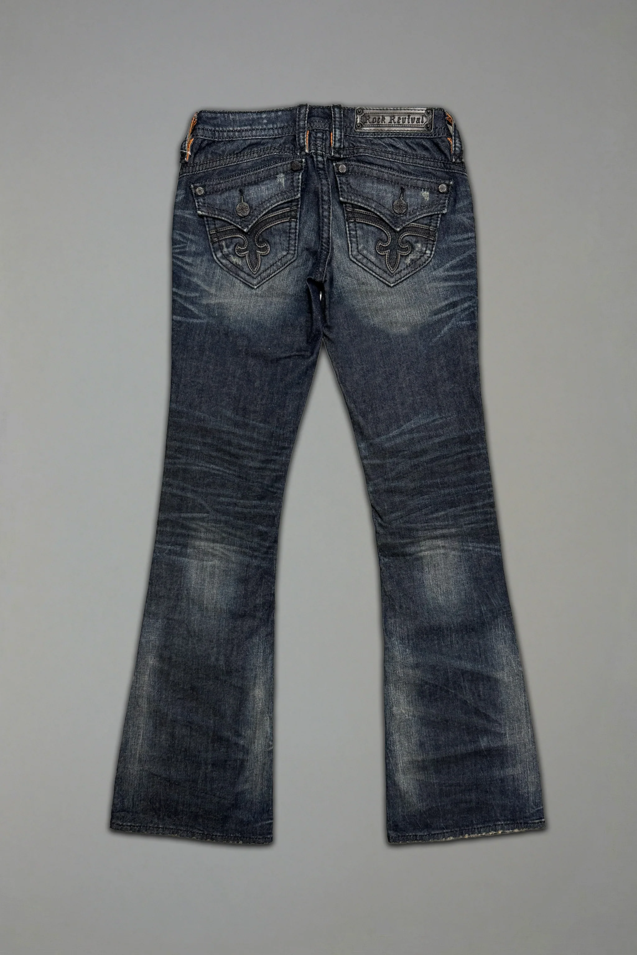 Gwen Super Low-Rise Bootcut Jeans in Dark Blue II - Image 8