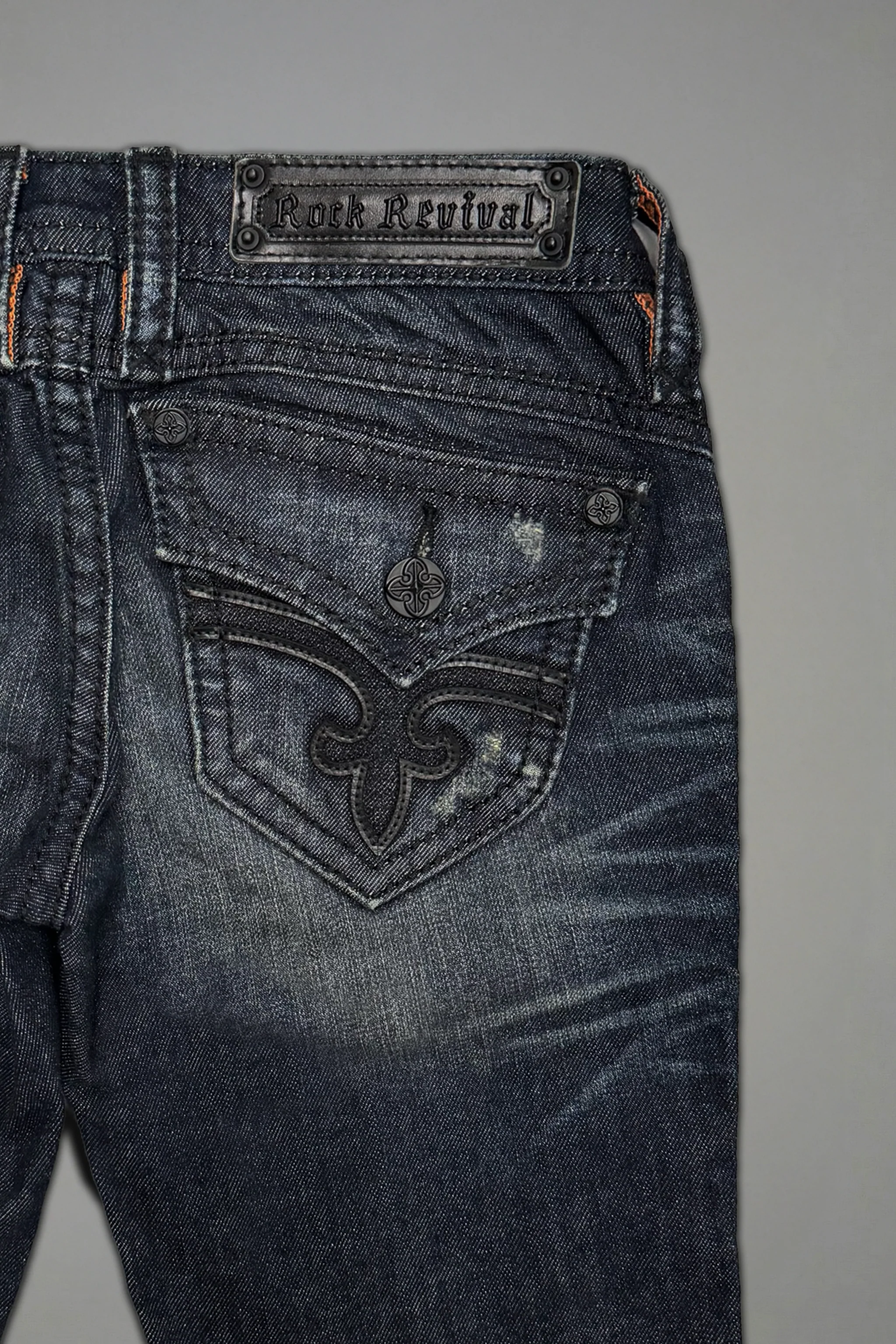 Gwen Super Low-Rise Bootcut Jeans in Dark Blue II - Image 9