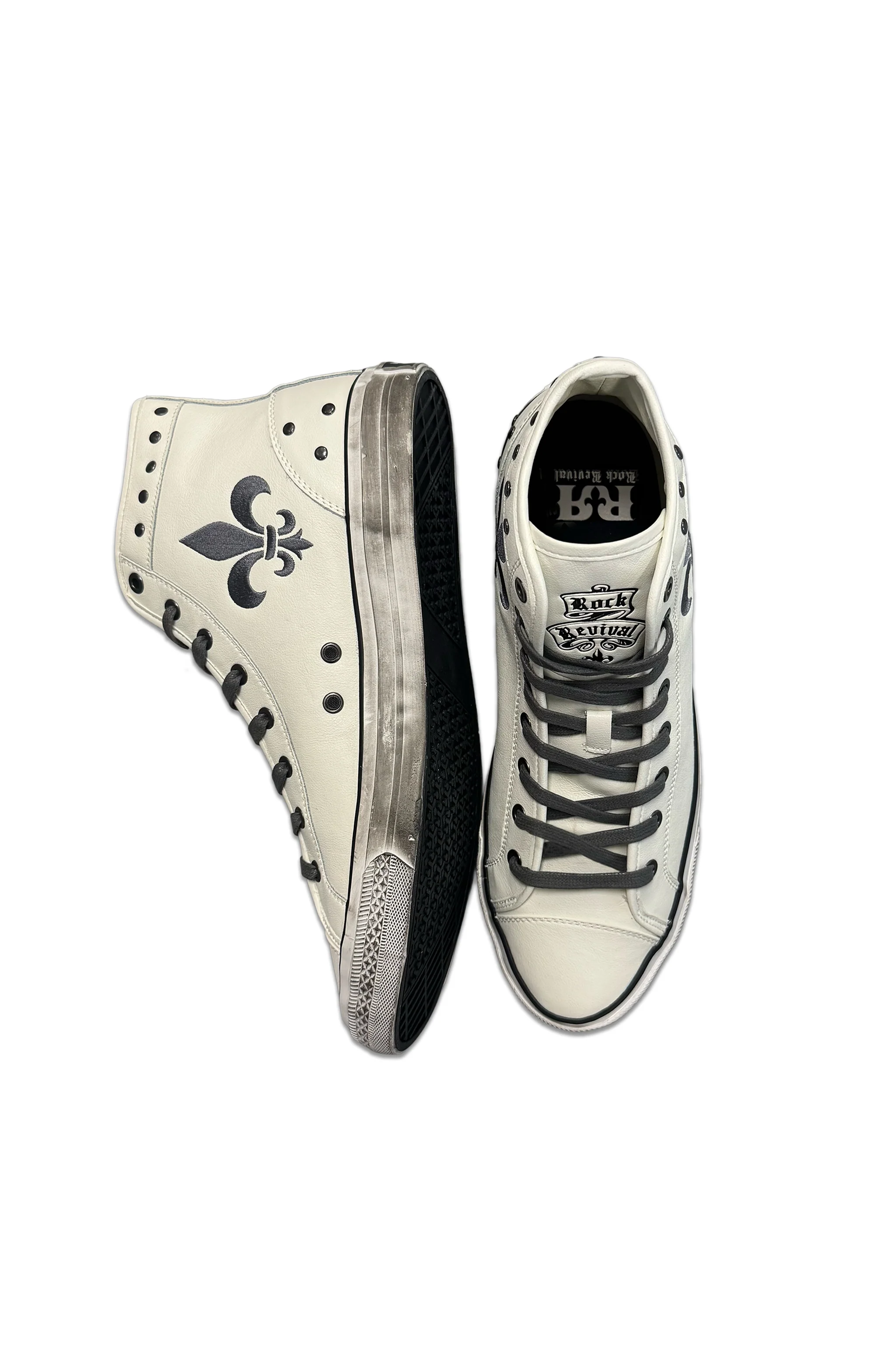 Rock Revival Hi-Top Sneakers in White - Image 3