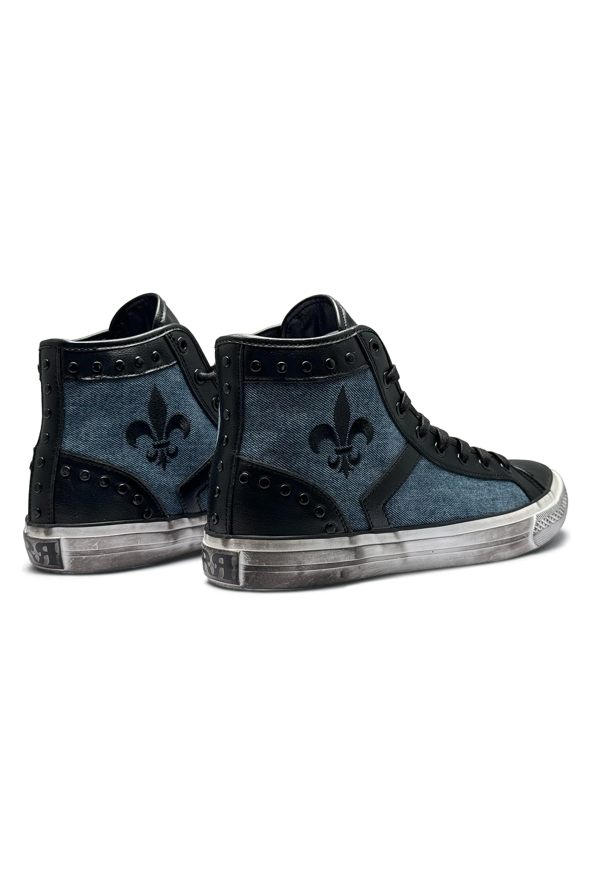 Rock Revival Hi-Top Sneakers in Blue Denim - Image 5