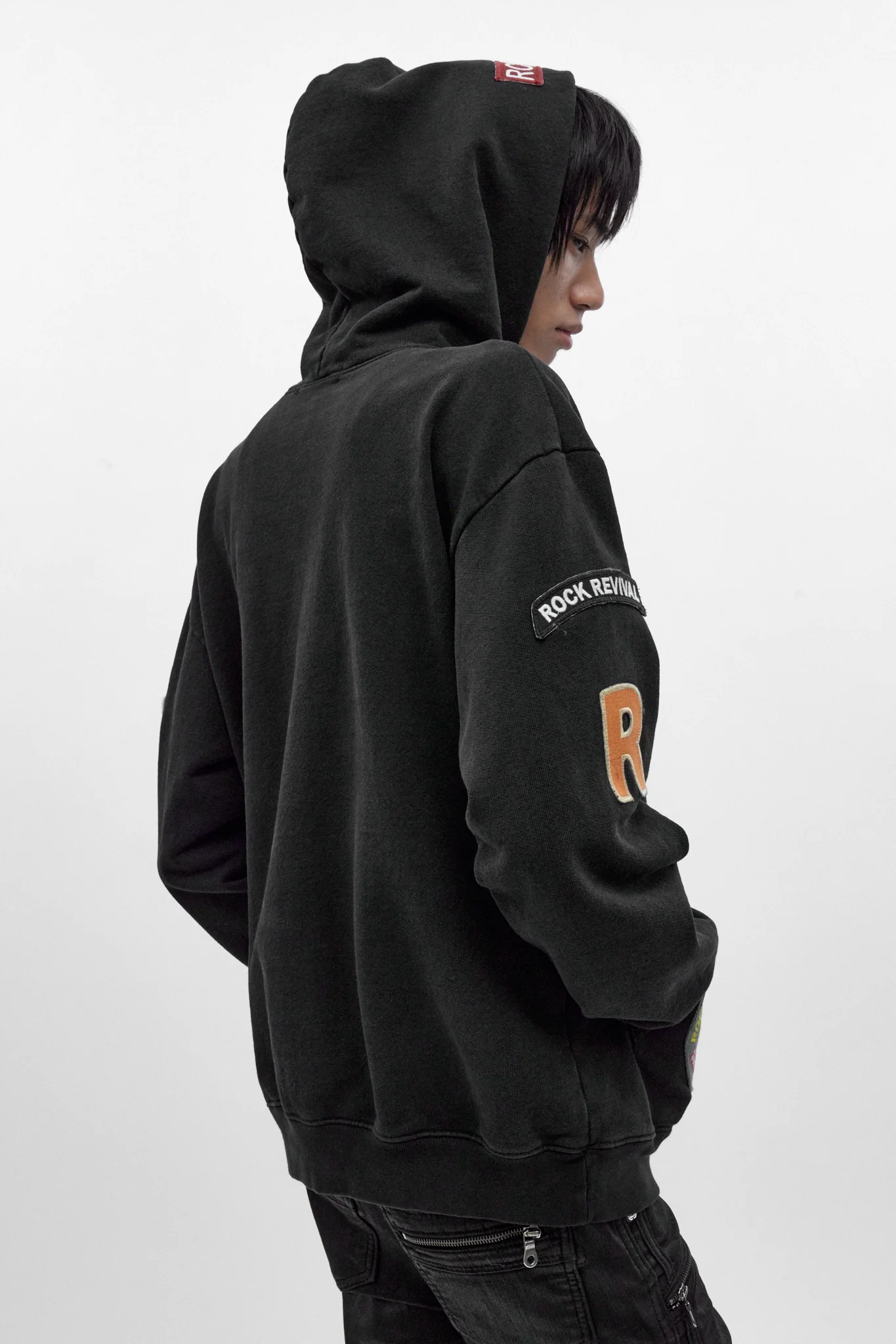 Rock Revival Patchwork Hoodie in Black - Image 2