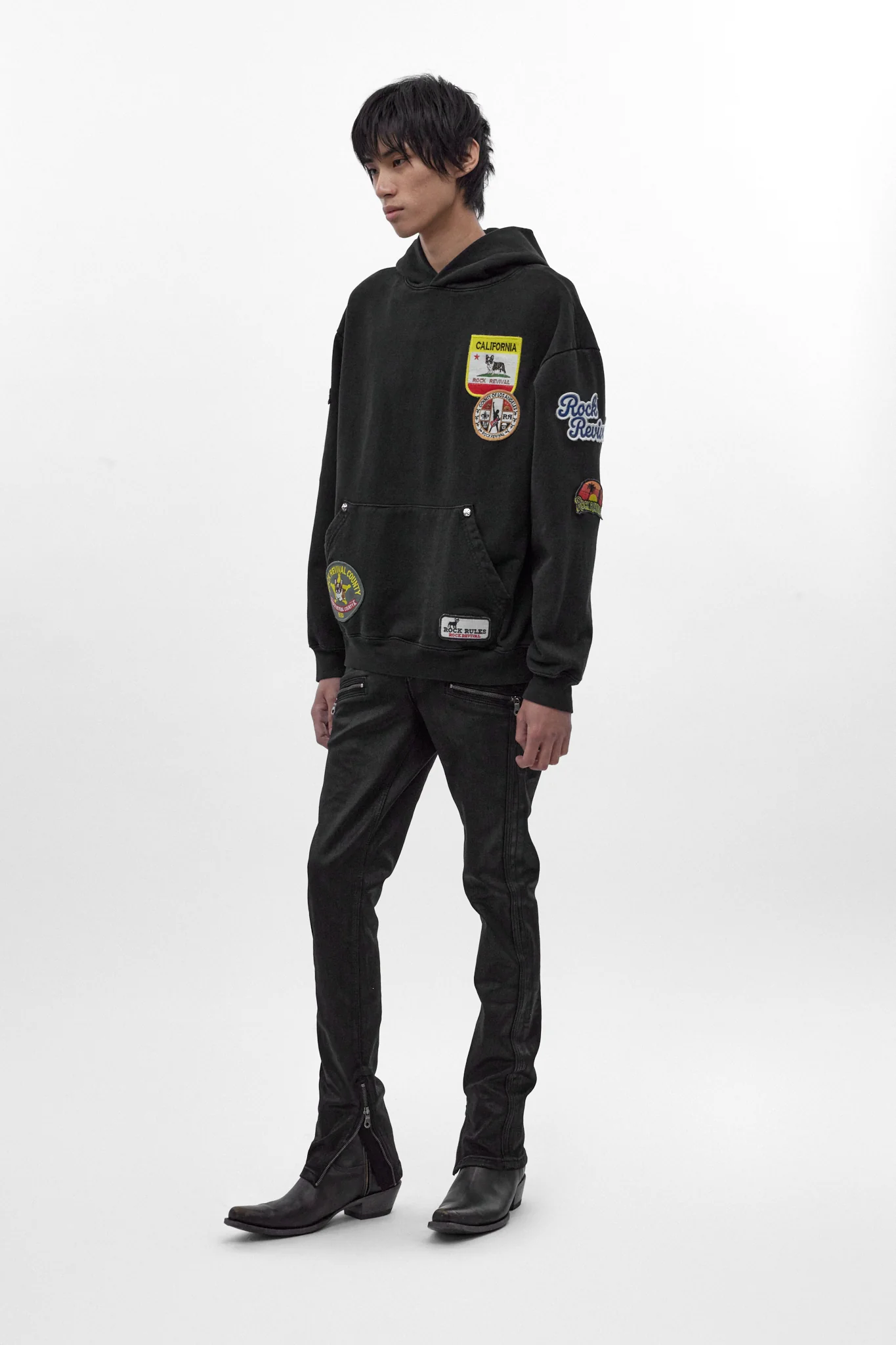 Rock Revival Patchwork Hoodie in Black - Image 5