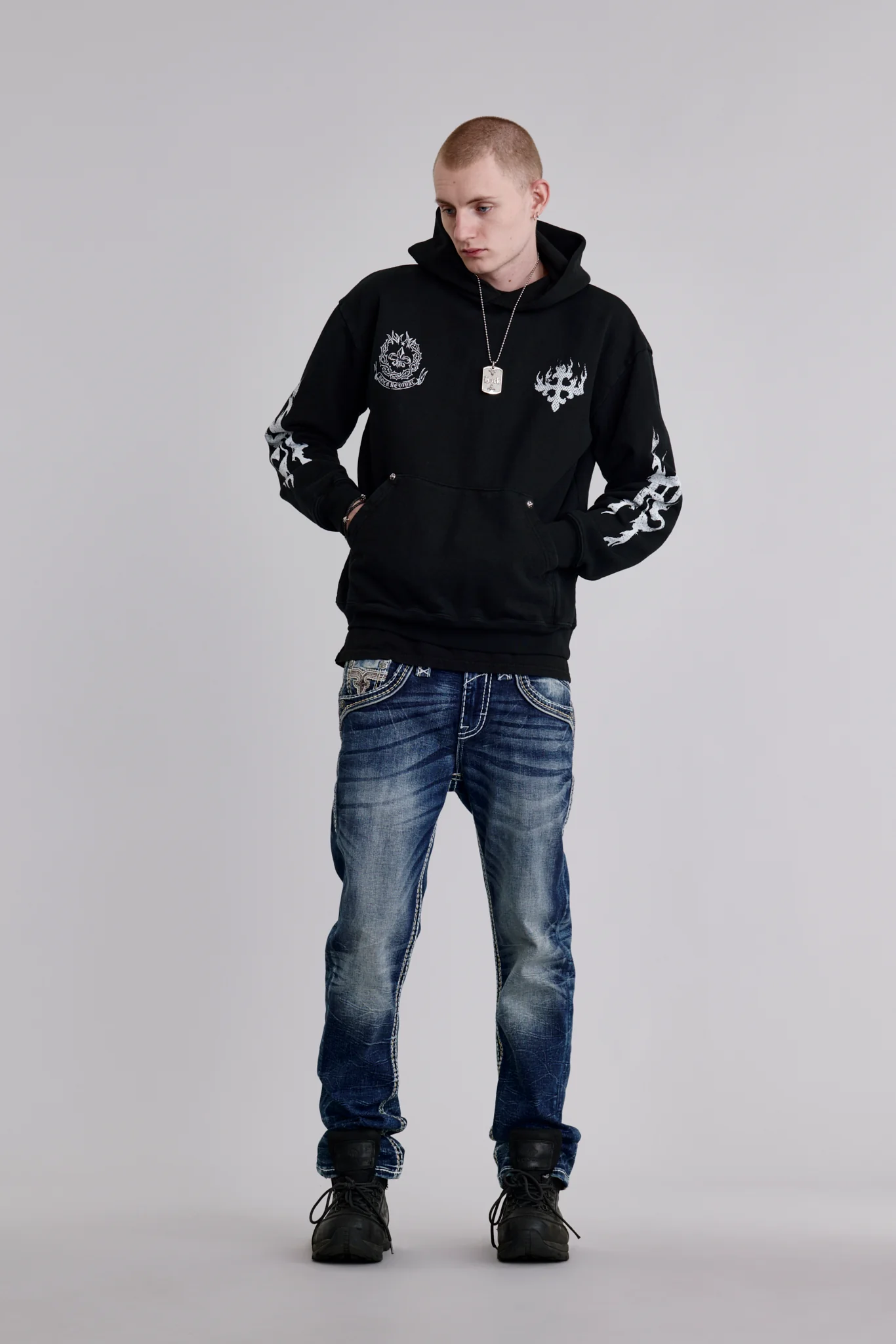 Inferno Crest Hoodie in Black - Image 3