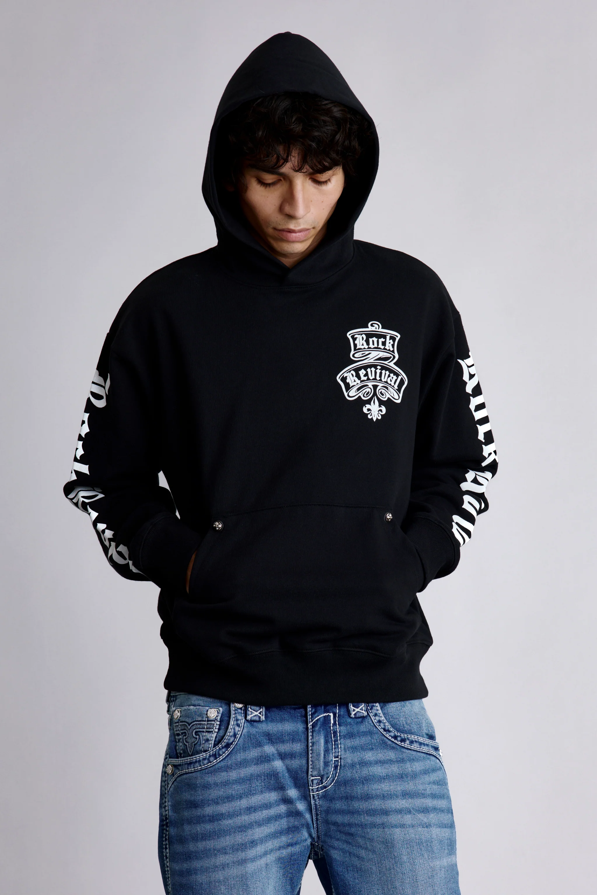 Classic Rock Hoodie in Black/Gray