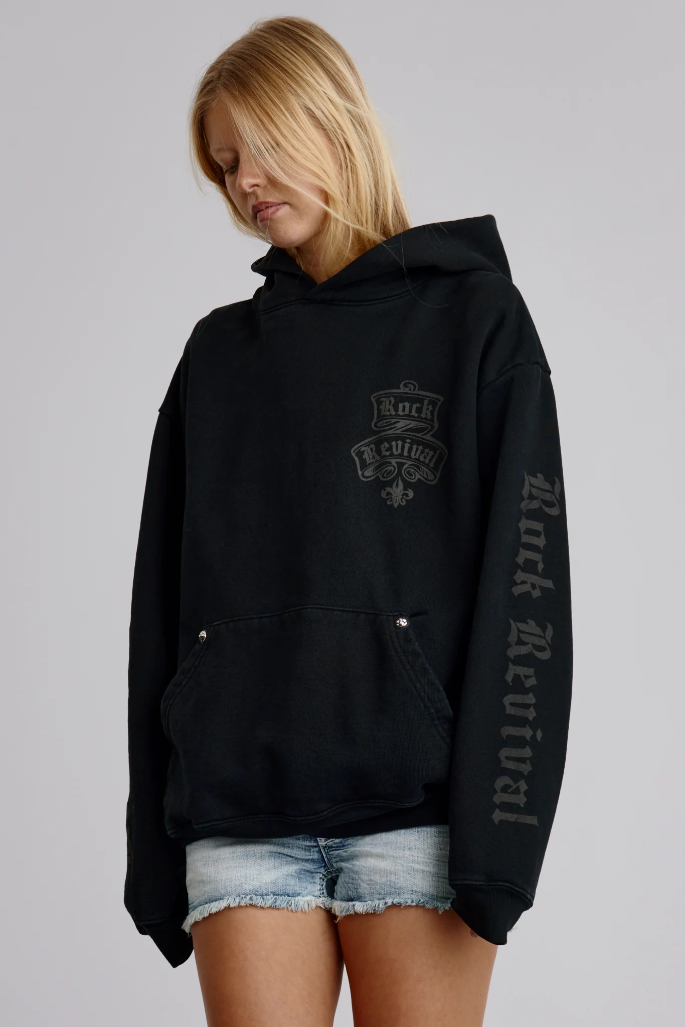 Classic Rock Hoodie in Black/Gray (W)
