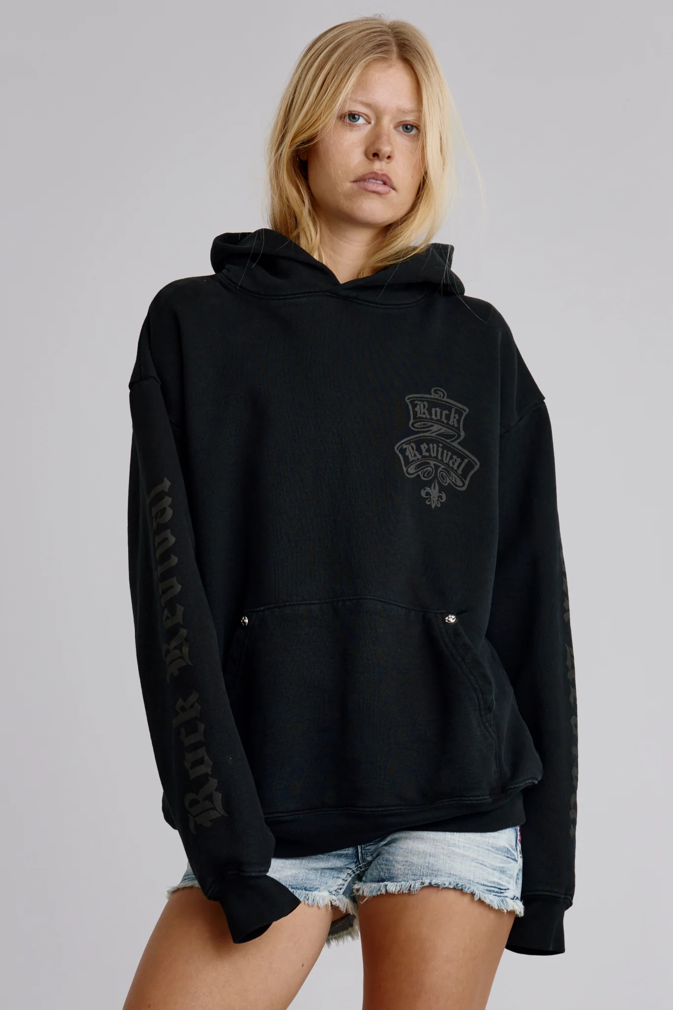 Classic Rock Hoodie in Black/Gray (W) - Image 3