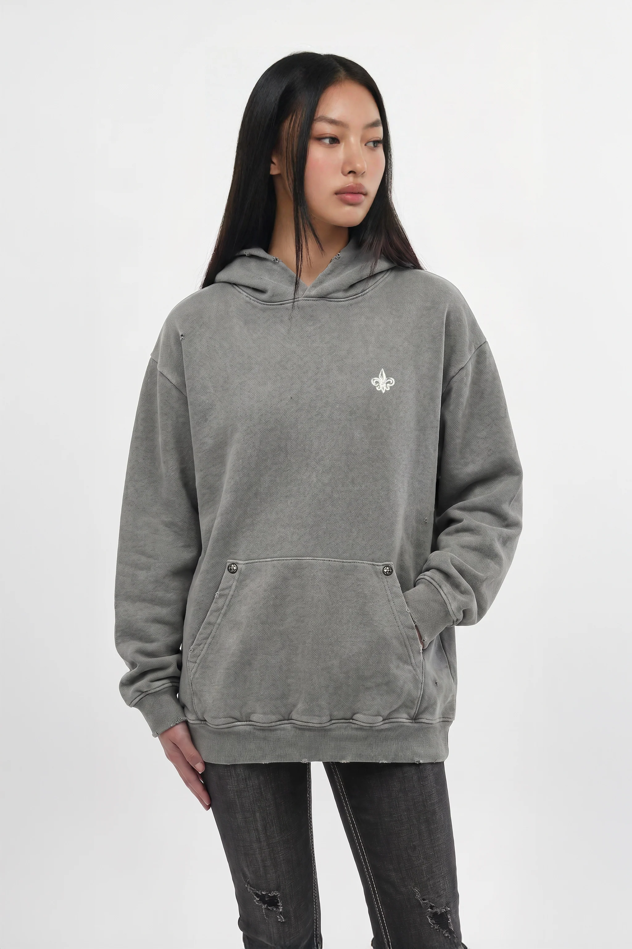 Rock Essential Hoodie in Gray (W)