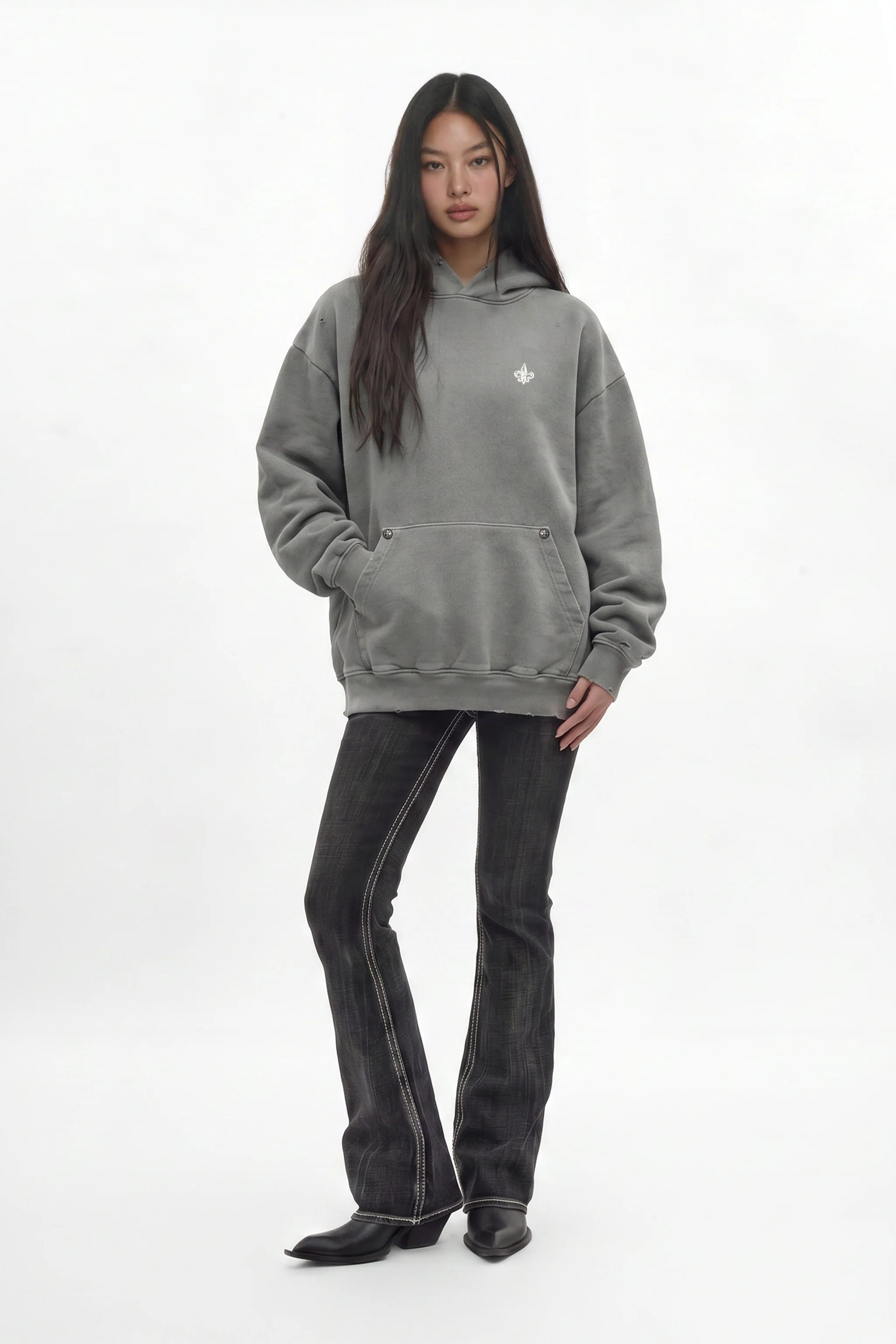 Rock Essential Hoodie in Gray (W) - Image 4