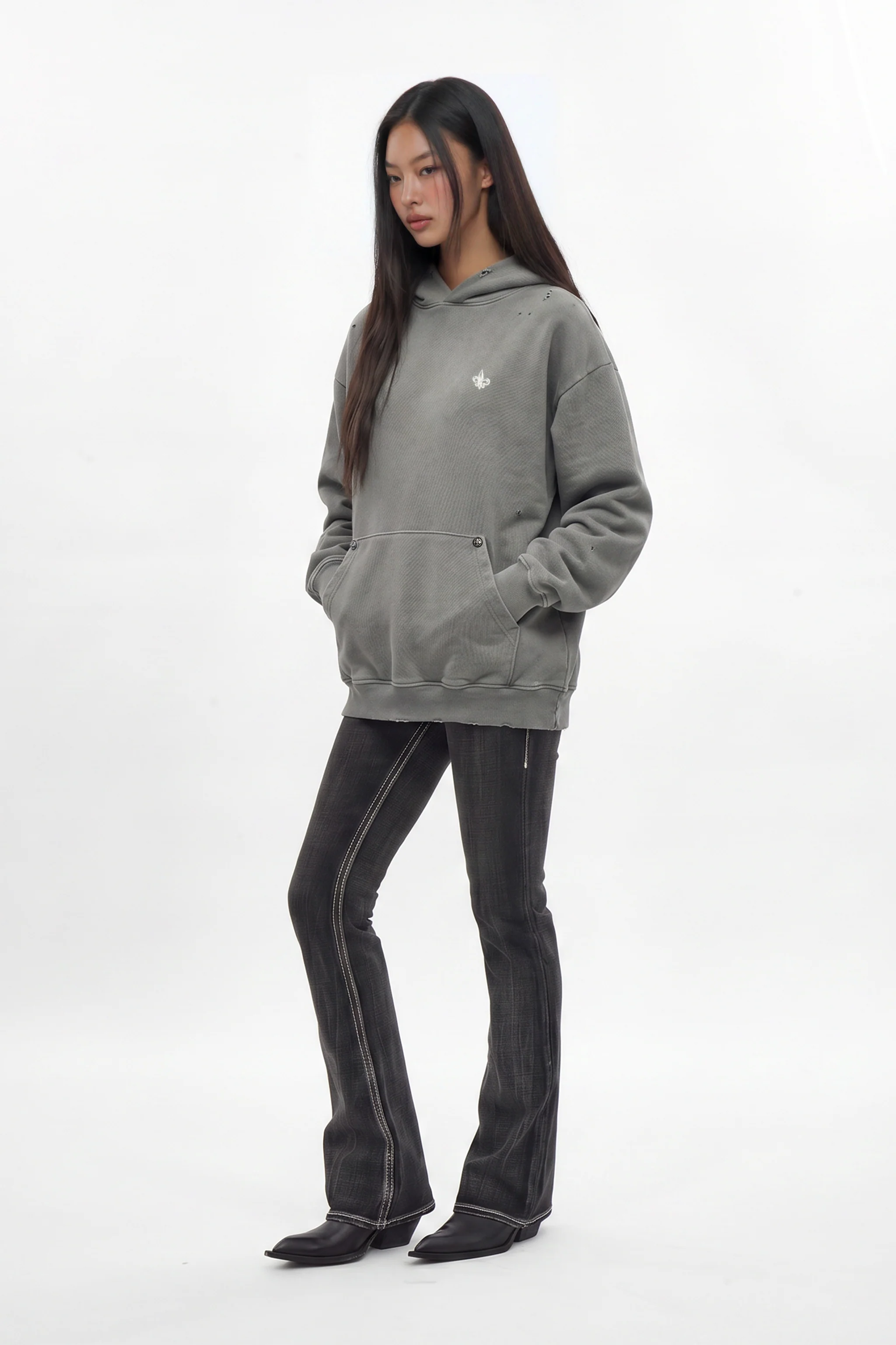 Rock Essential Hoodie in Gray (W) - Image 6
