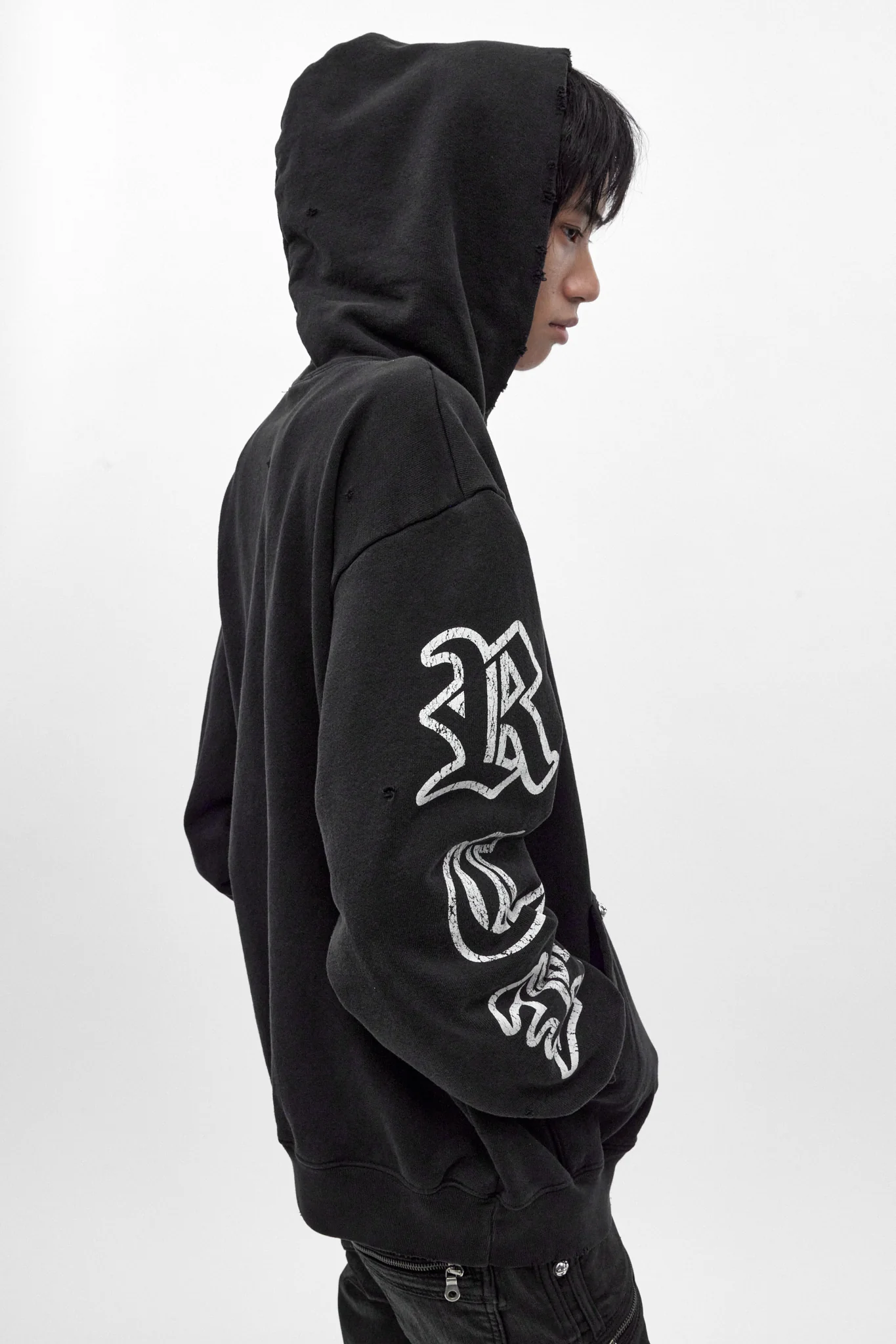 Wing Crest Hoodie in Black - Image 2