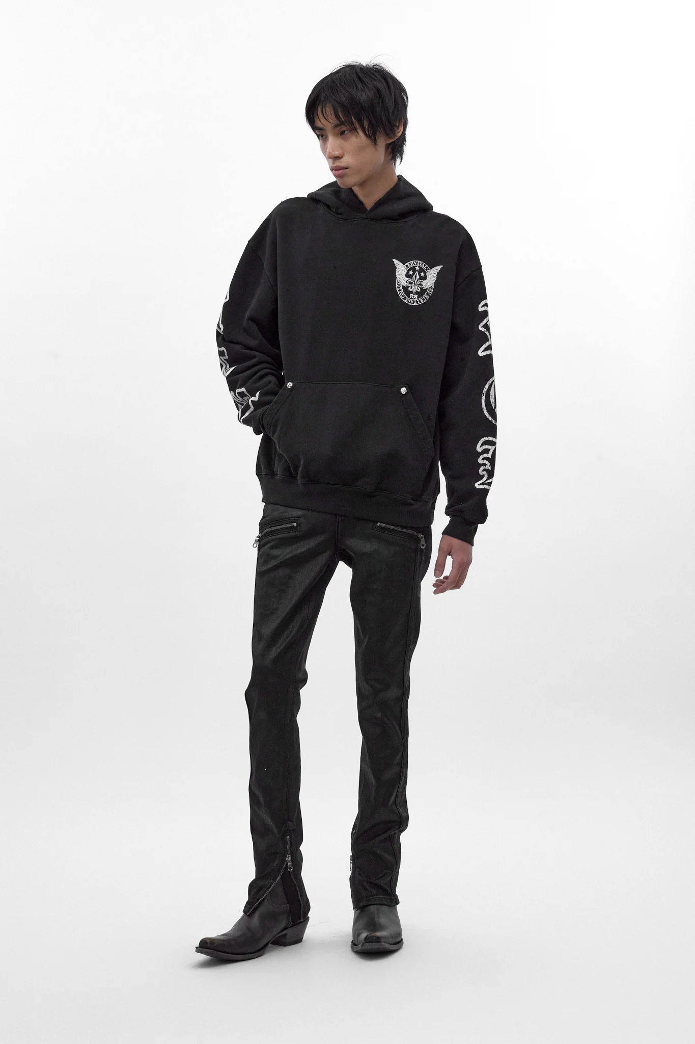 Wing Crest Hoodie in Black - Image 3
