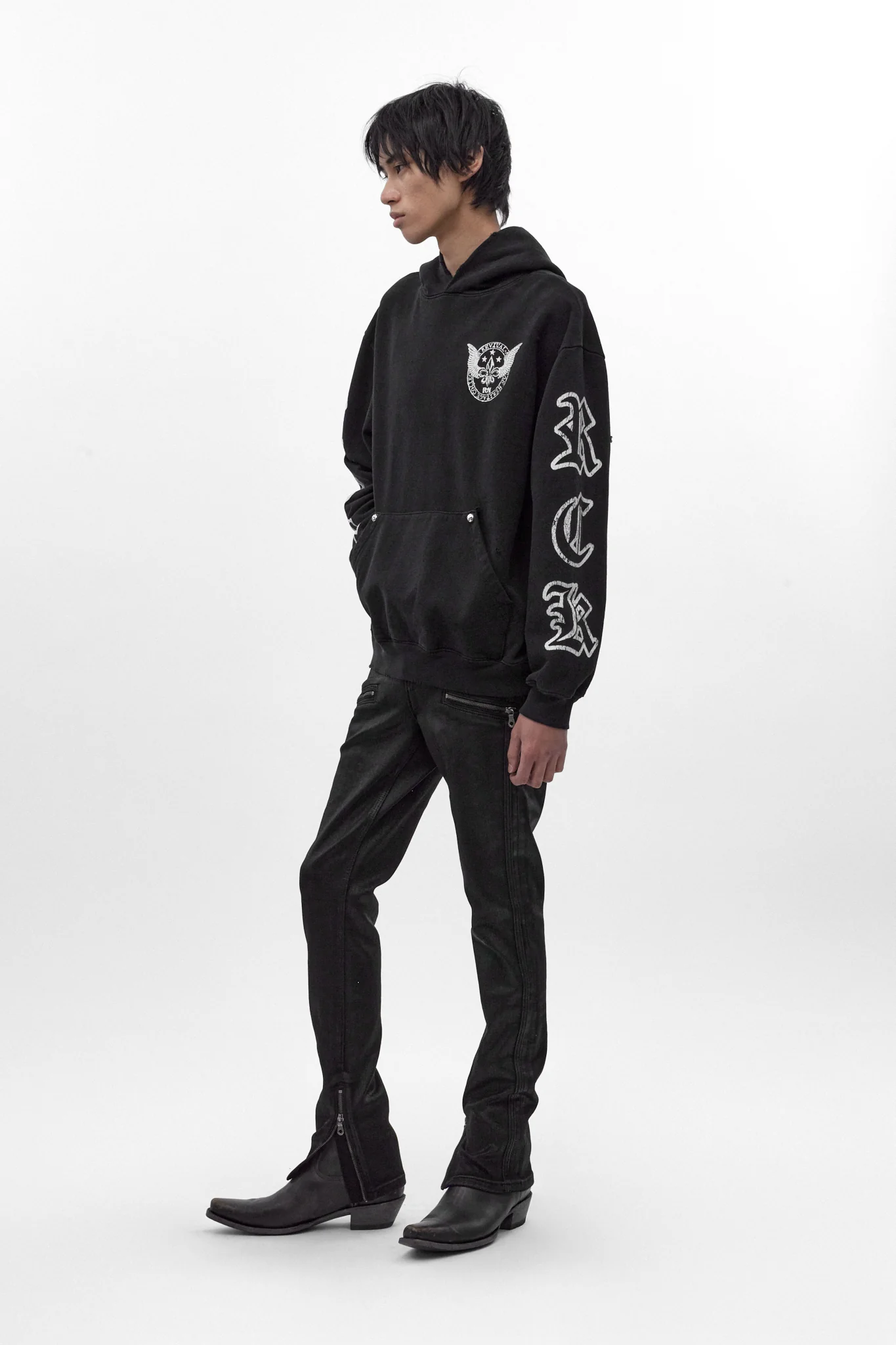 Wing Crest Hoodie in Black - Image 5