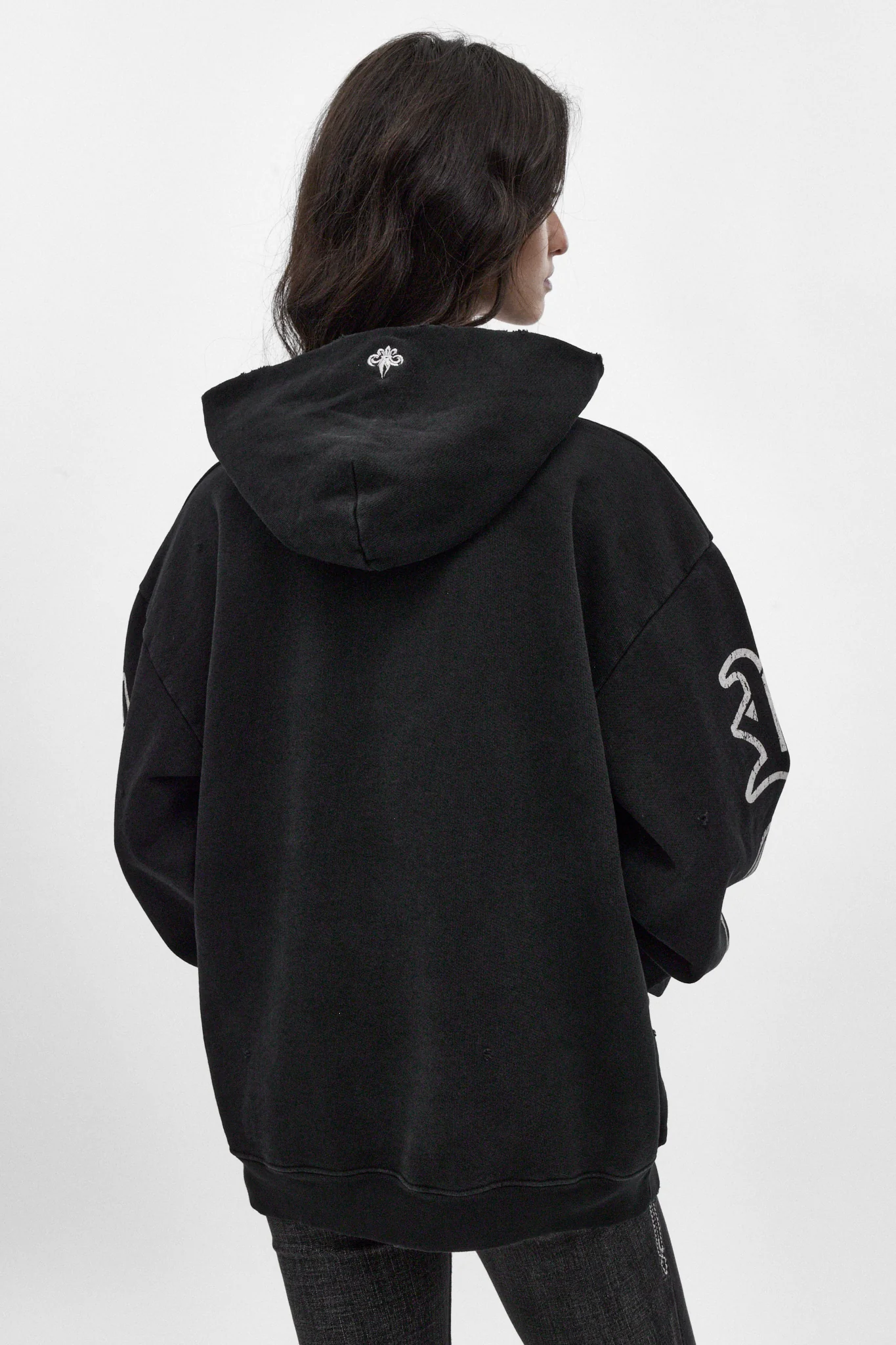 Wing Crest Hoodie in Black (W) - Image 2