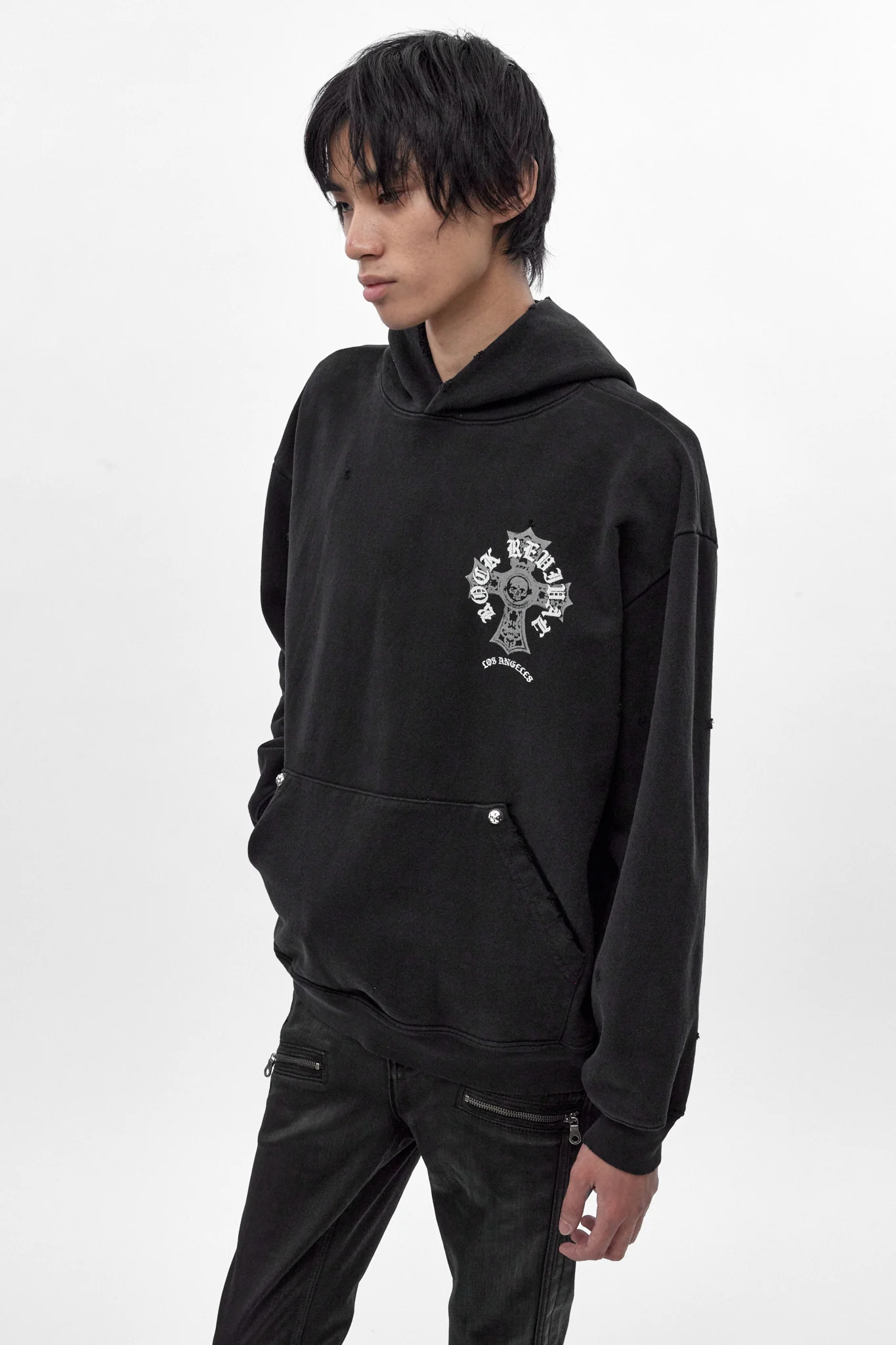 Silent Cross Hoodie in Black