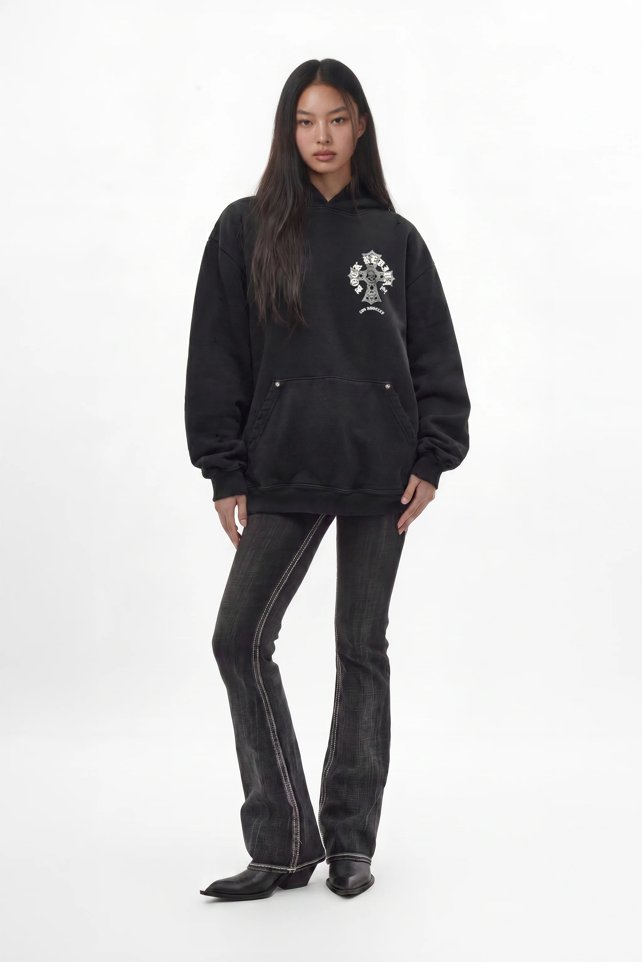 Silent Cross Hoodie in Black (W) - Image 4