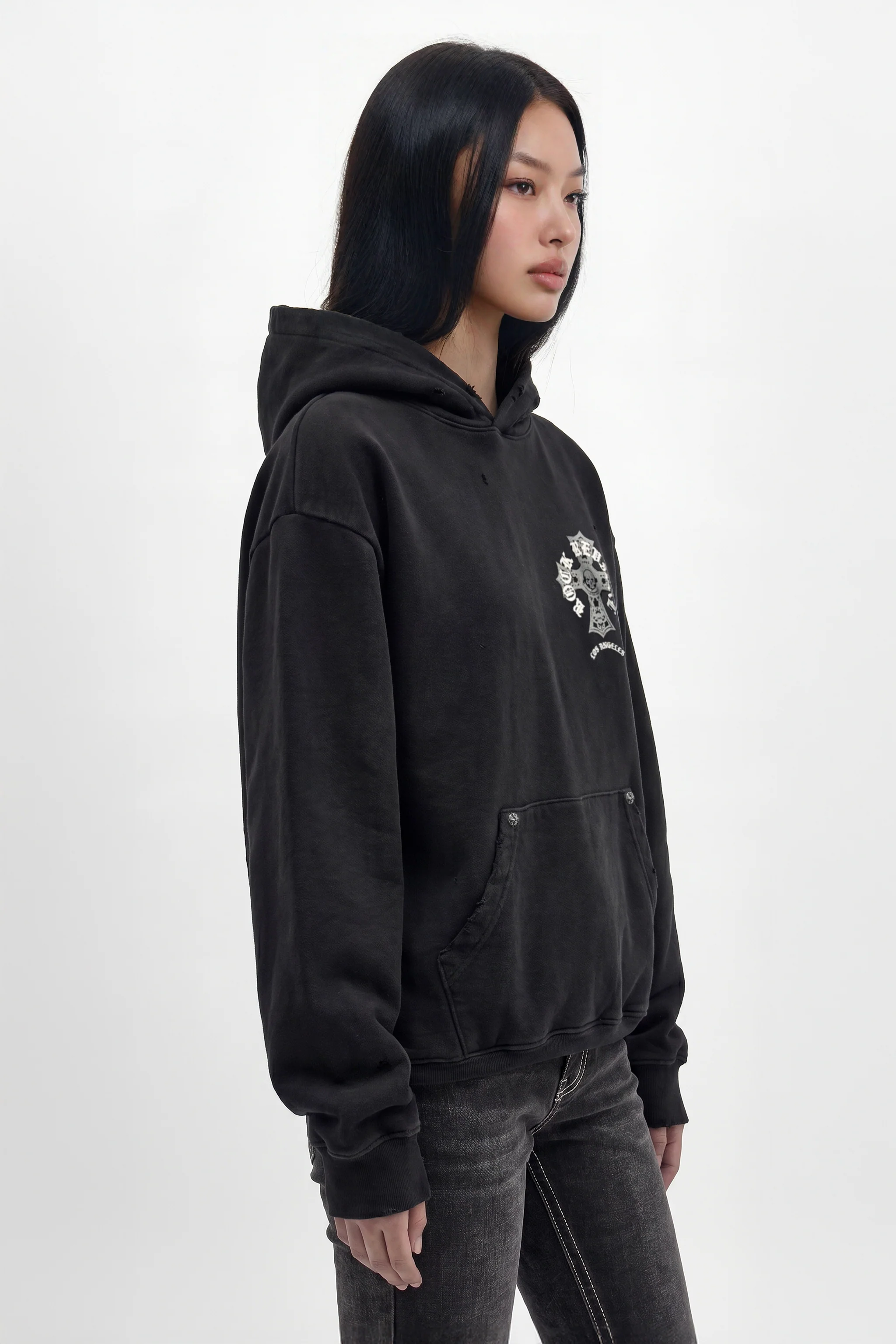 Silent Cross Hoodie in Black (W) - Image 5