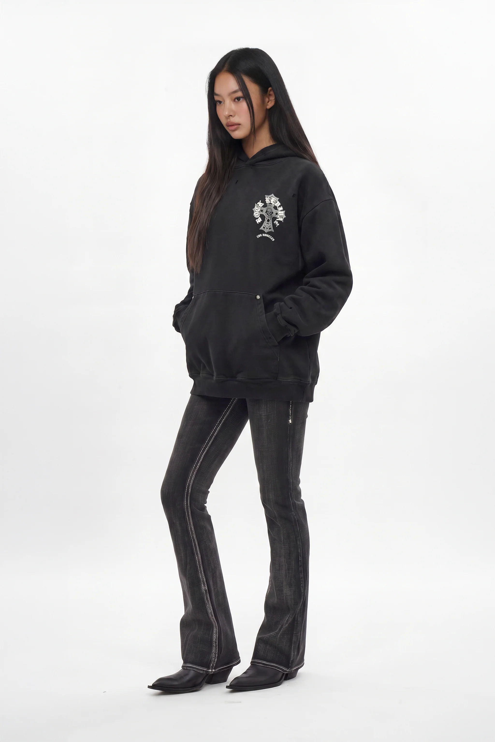 Silent Cross Hoodie in Black (W) - Image 6