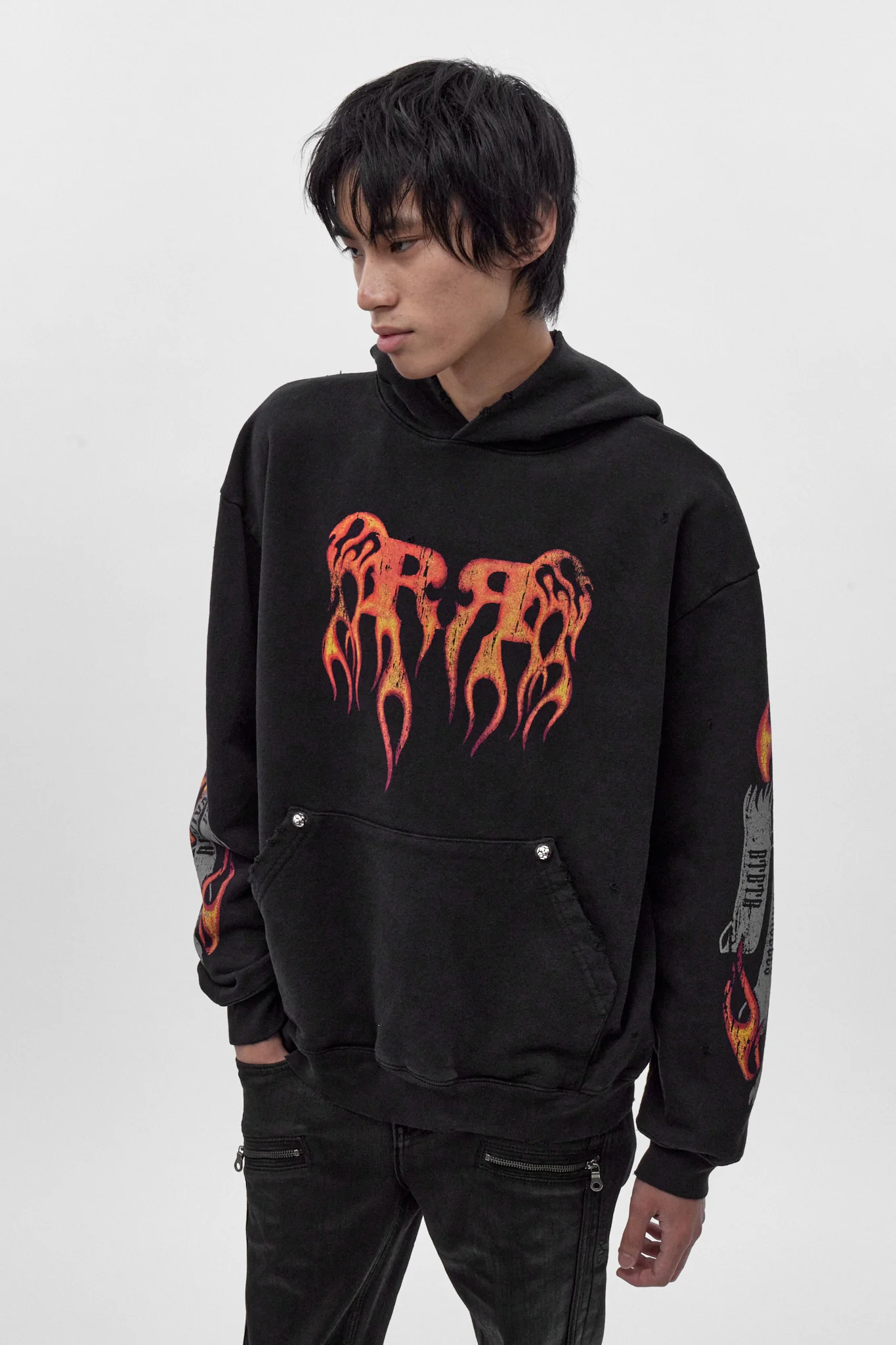 Molten Script Hoodie in Black