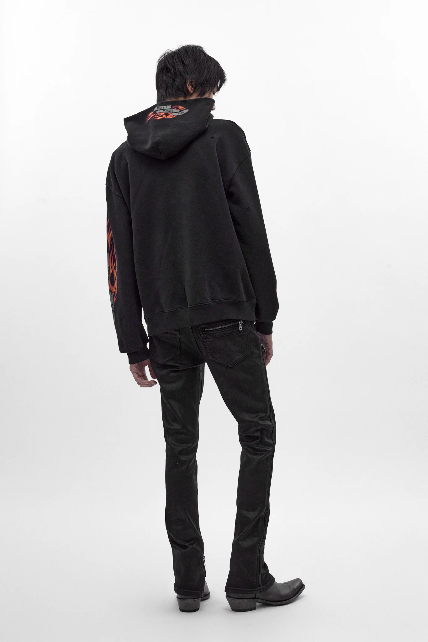 Molten Script Hoodie in Black - Image 3
