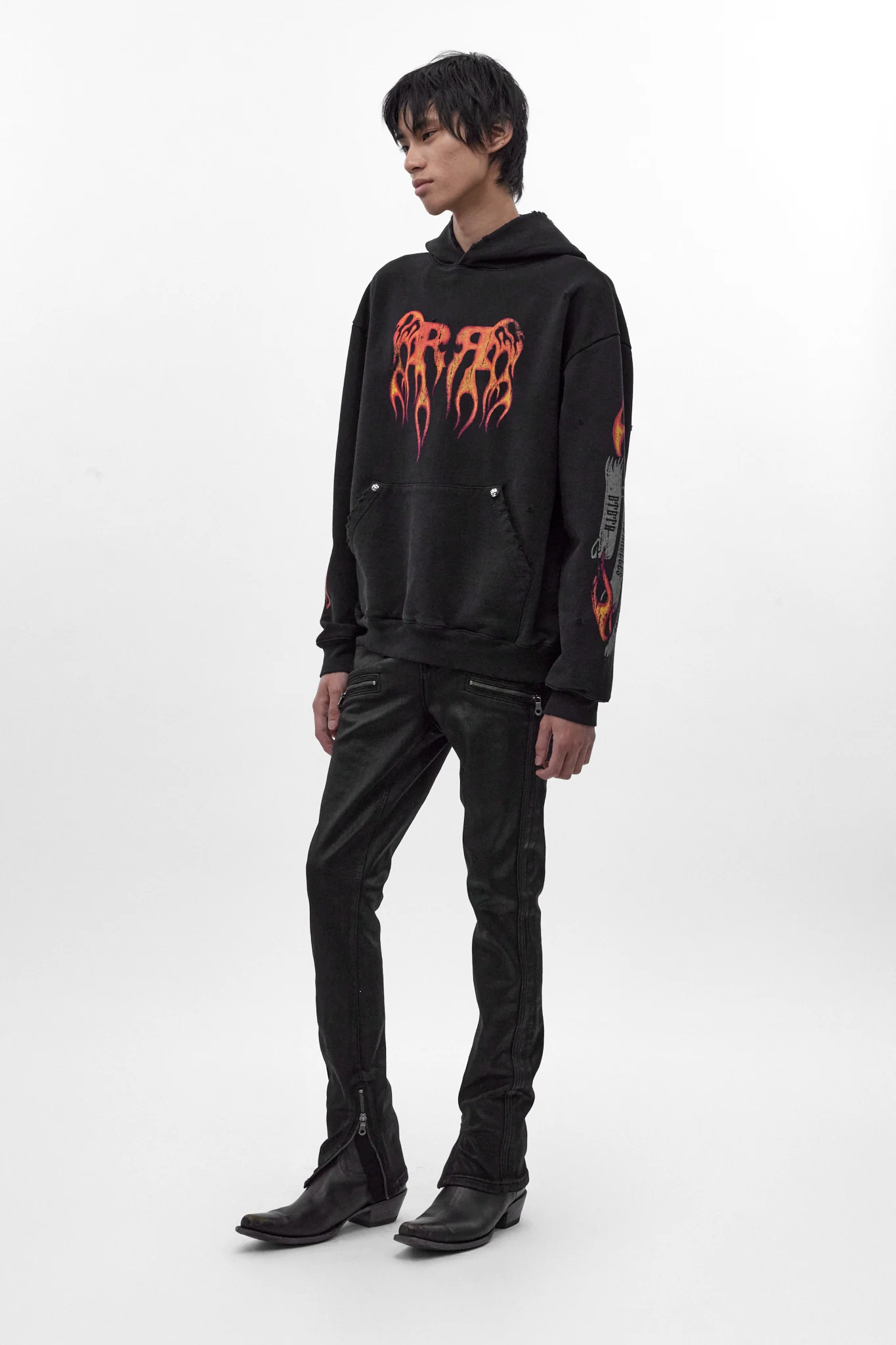 Molten Script Hoodie in Black - Image 5