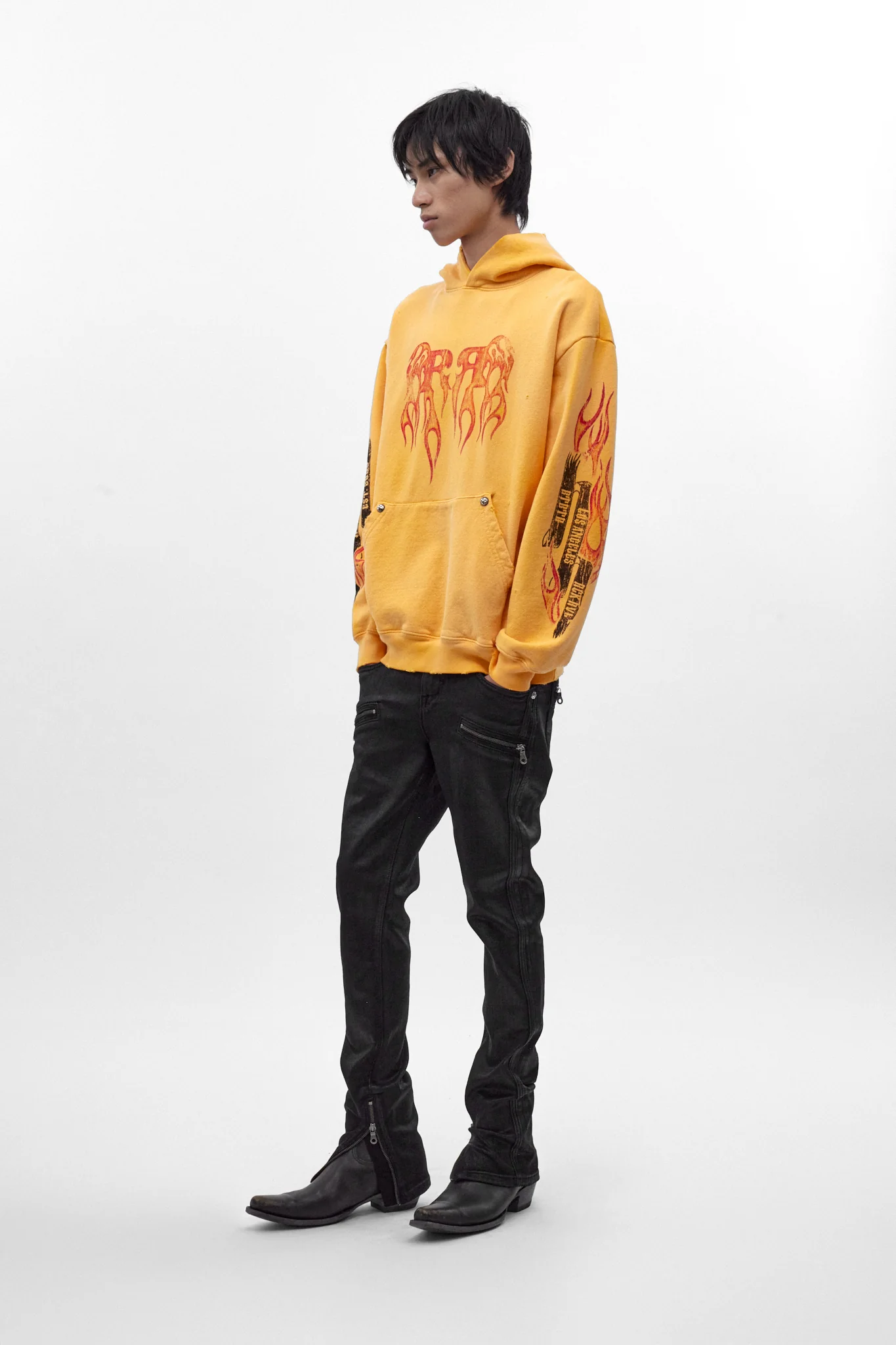 Molten Script Hoodie in Yellow - Image 3