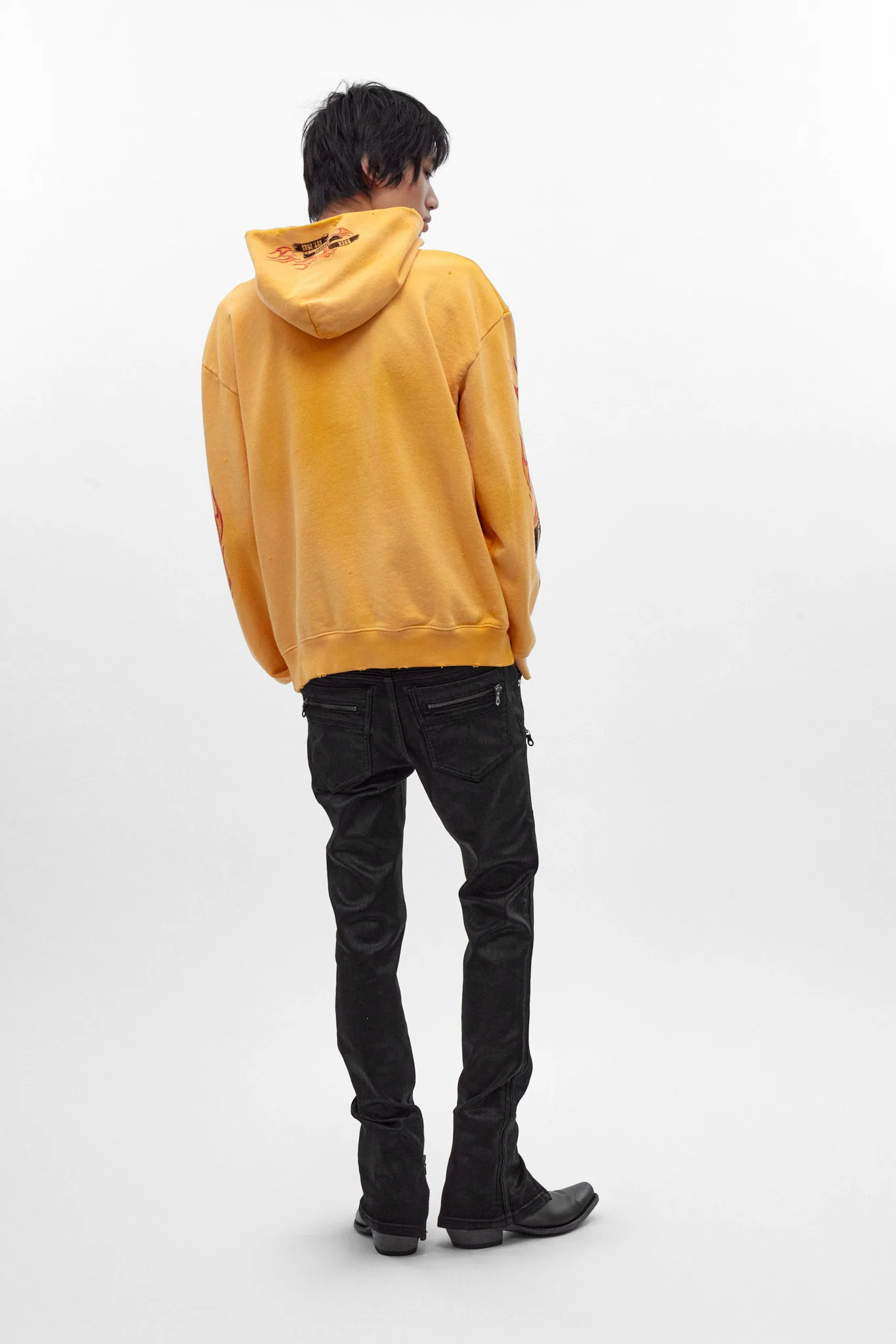 Molten Script Hoodie in Yellow - Image 4