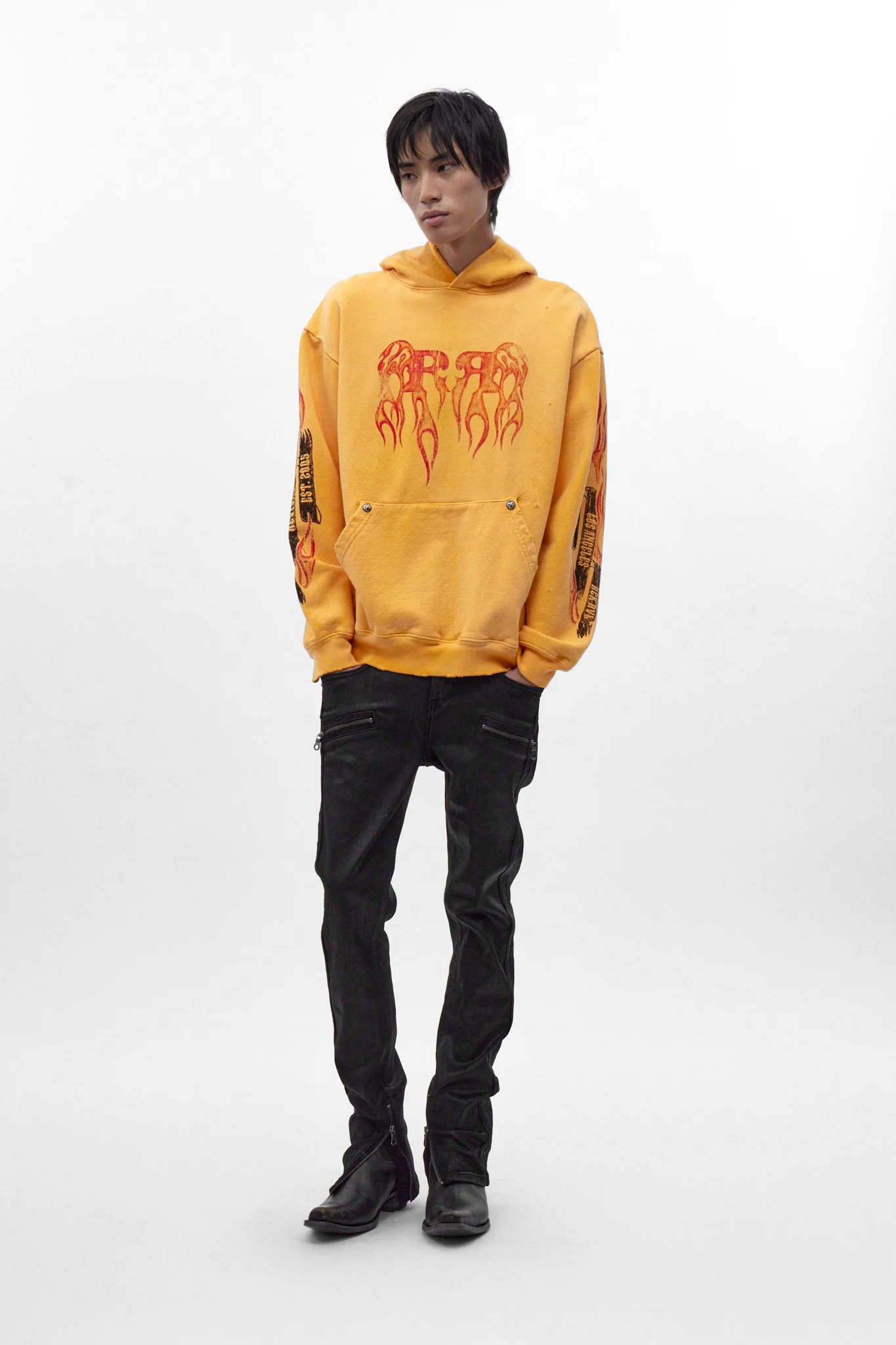 Molten Script Hoodie in Yellow - Image 5