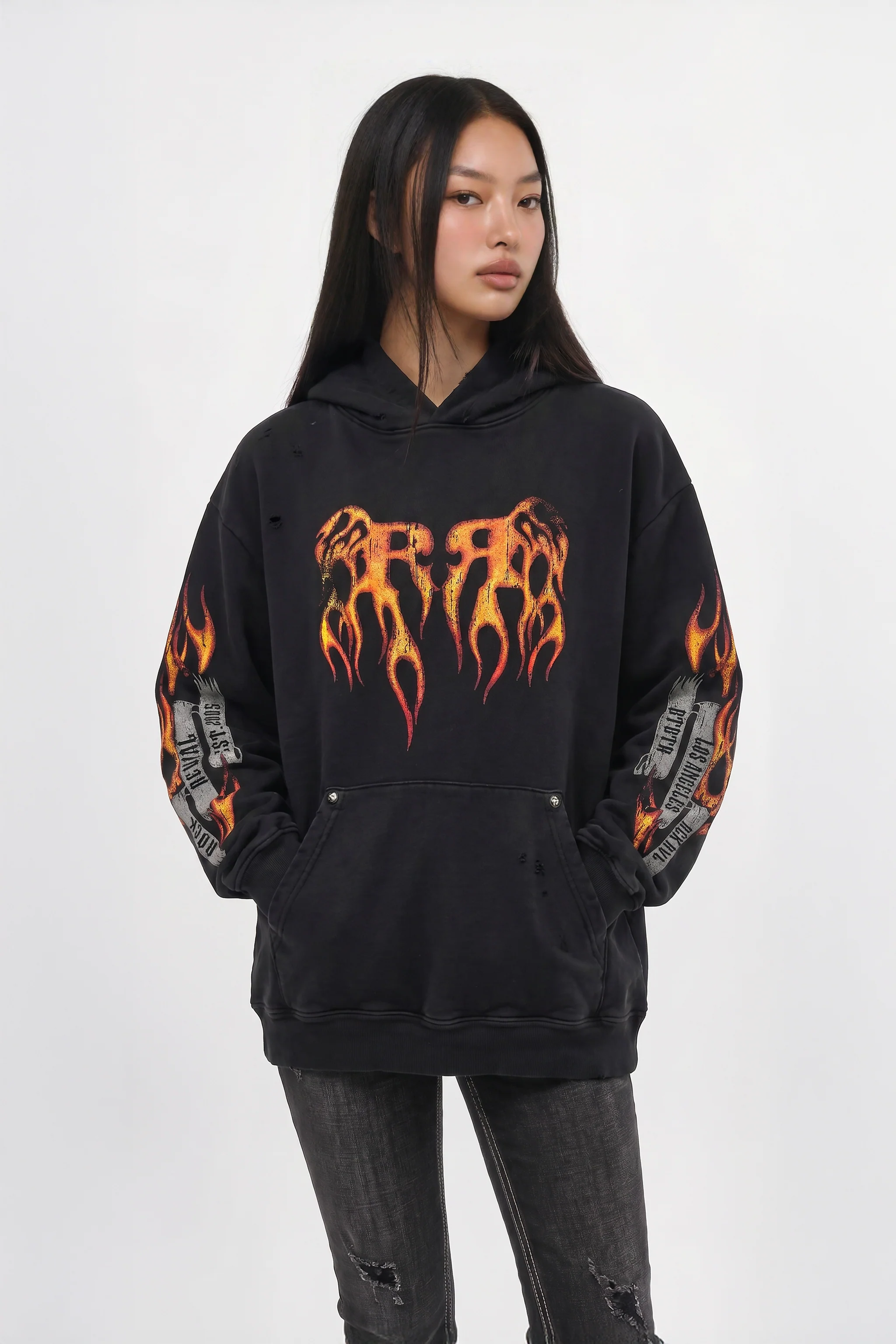 Molten Script Hoodie in Black (W) - Image 2