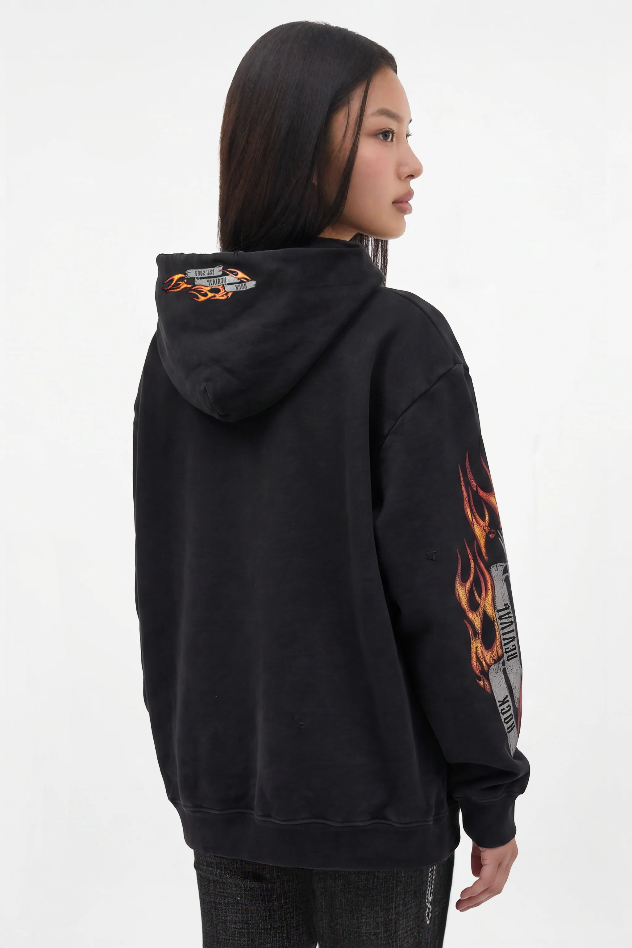 Molten Script Hoodie in Black (W) - Image 3
