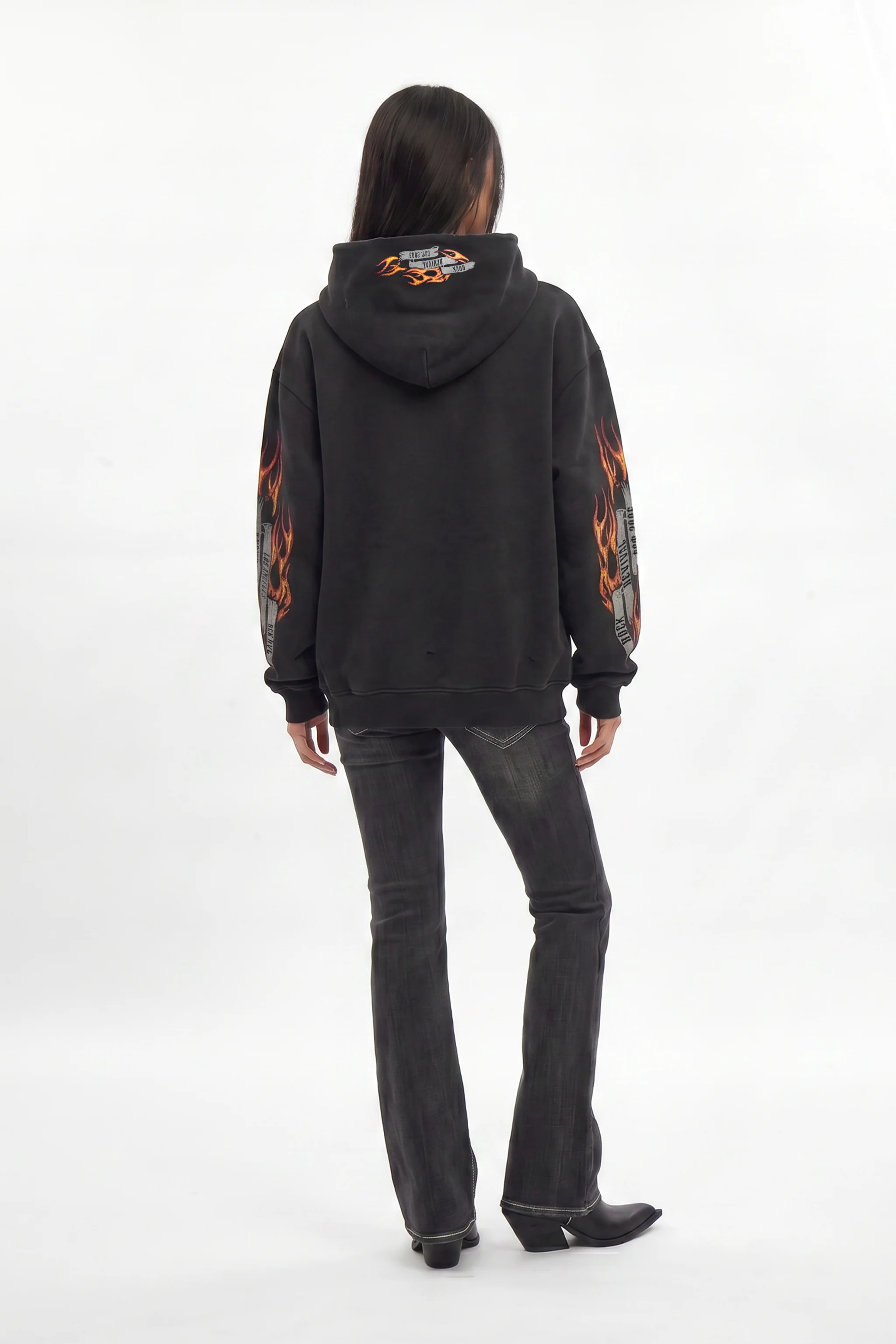 Molten Script Hoodie in Black (W) - Image 5