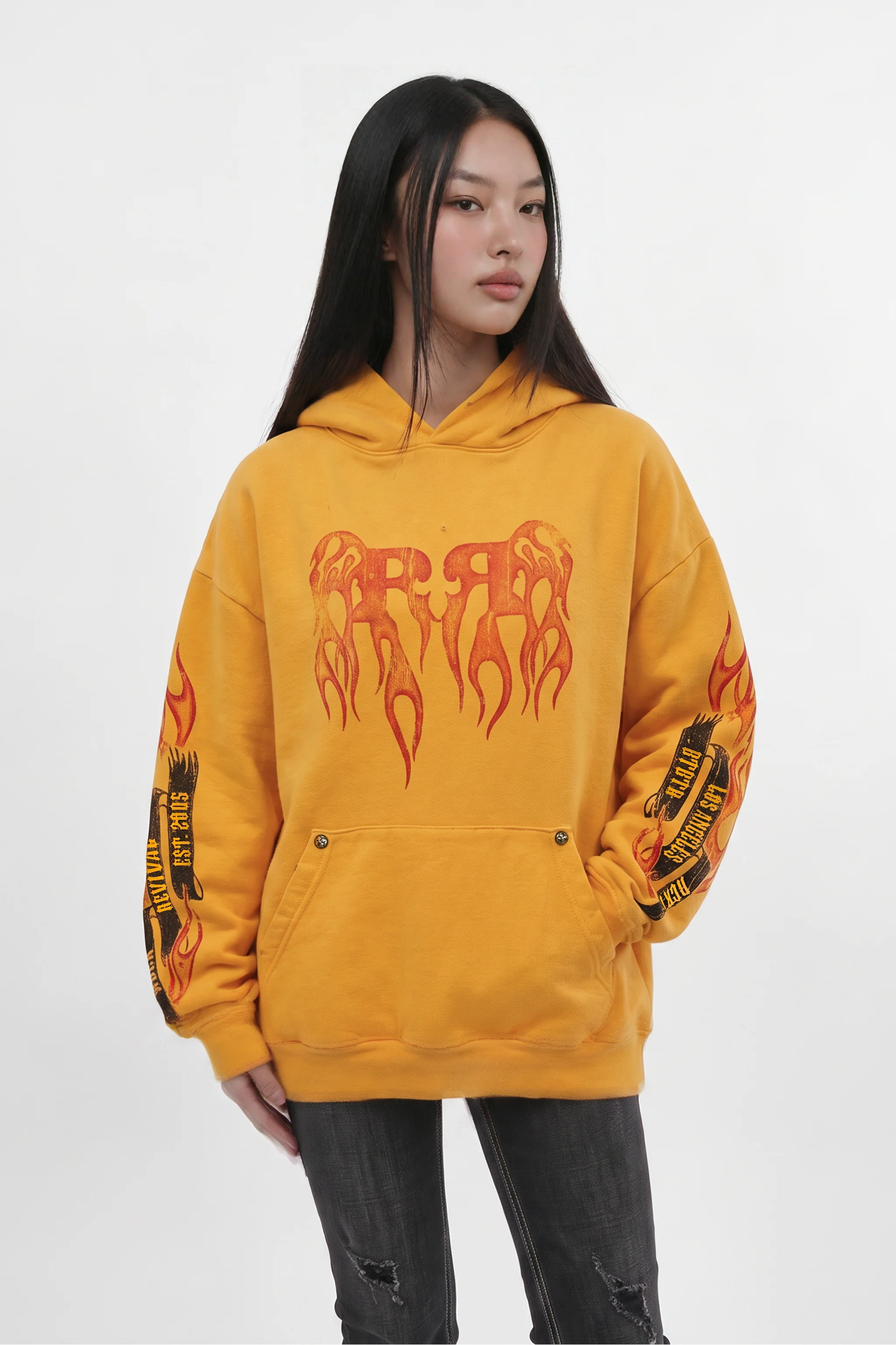 Molten Script Hoodie in Yellow (W)