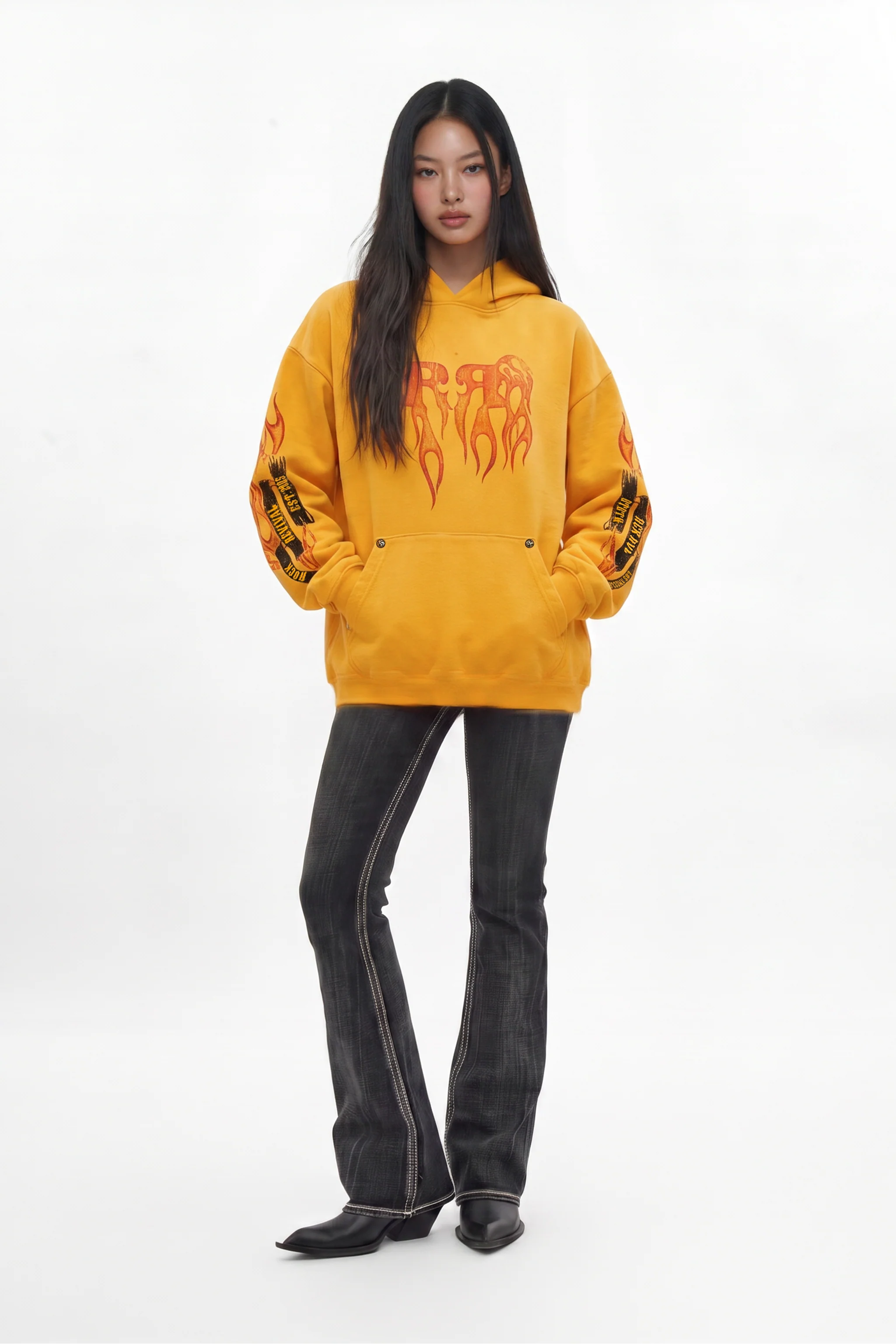 Molten Script Hoodie in Yellow (W) - Image 4