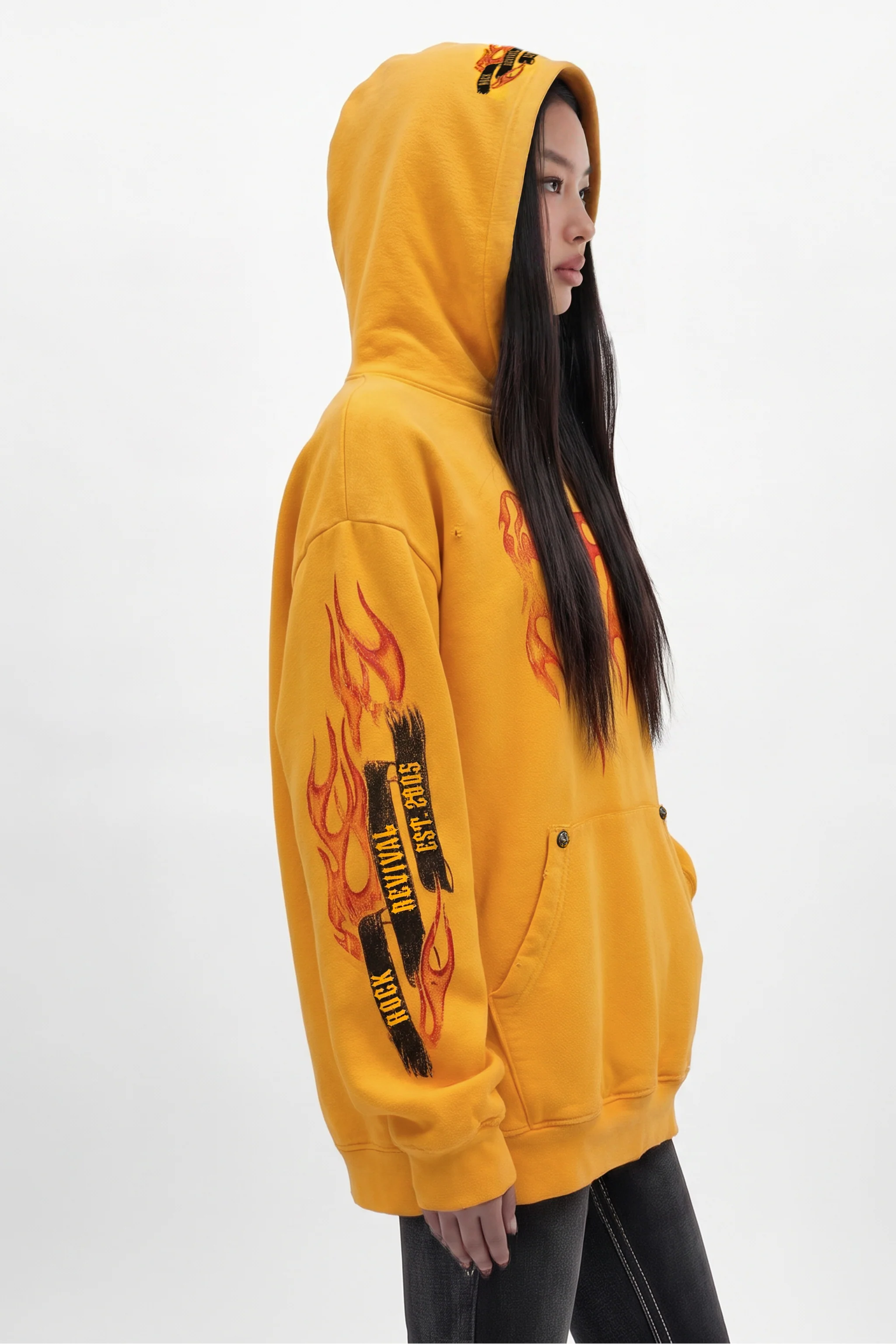 Molten Script Hoodie in Yellow (W) - Image 5