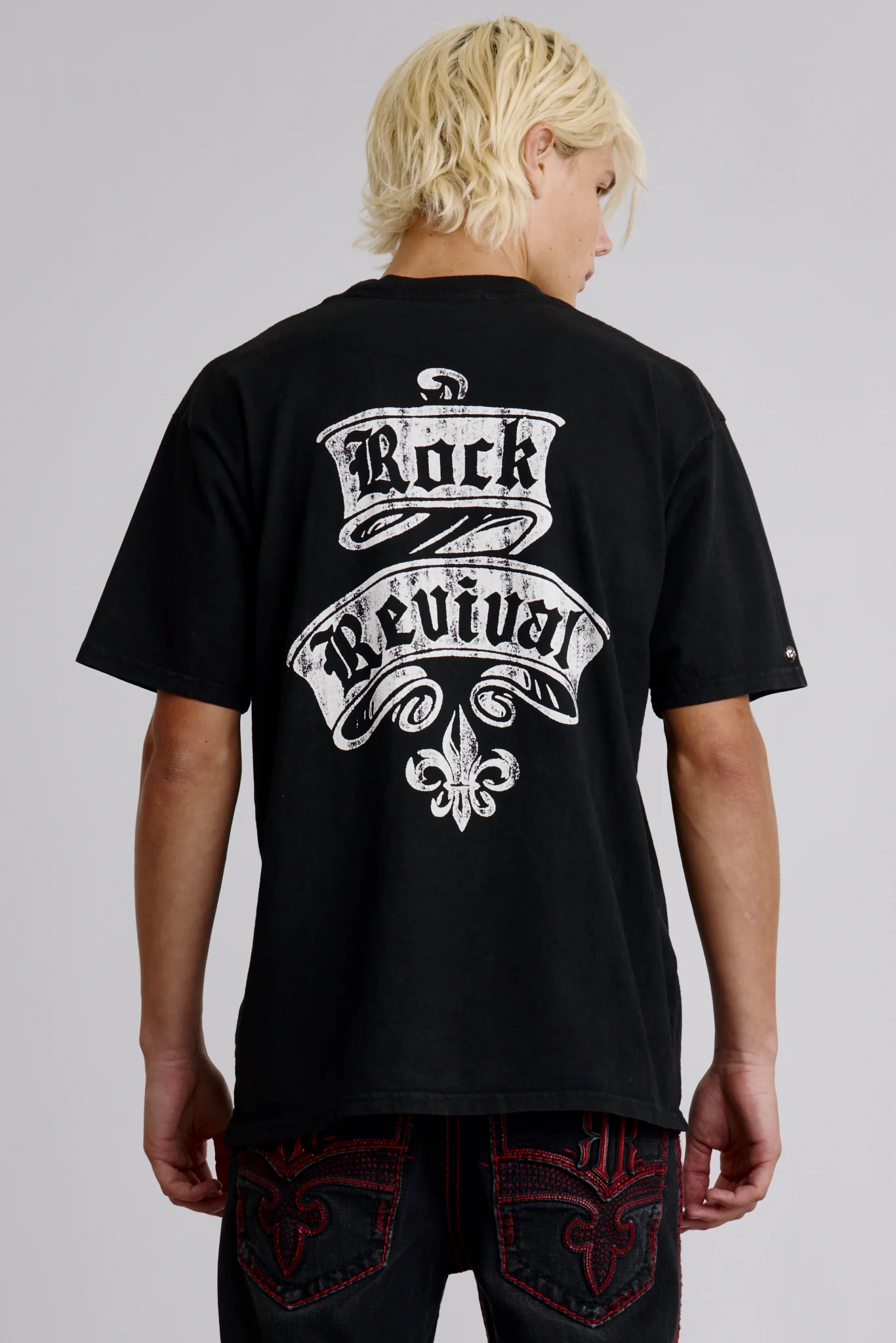 Rock Revival Crest Tee in Black/White - Image 2