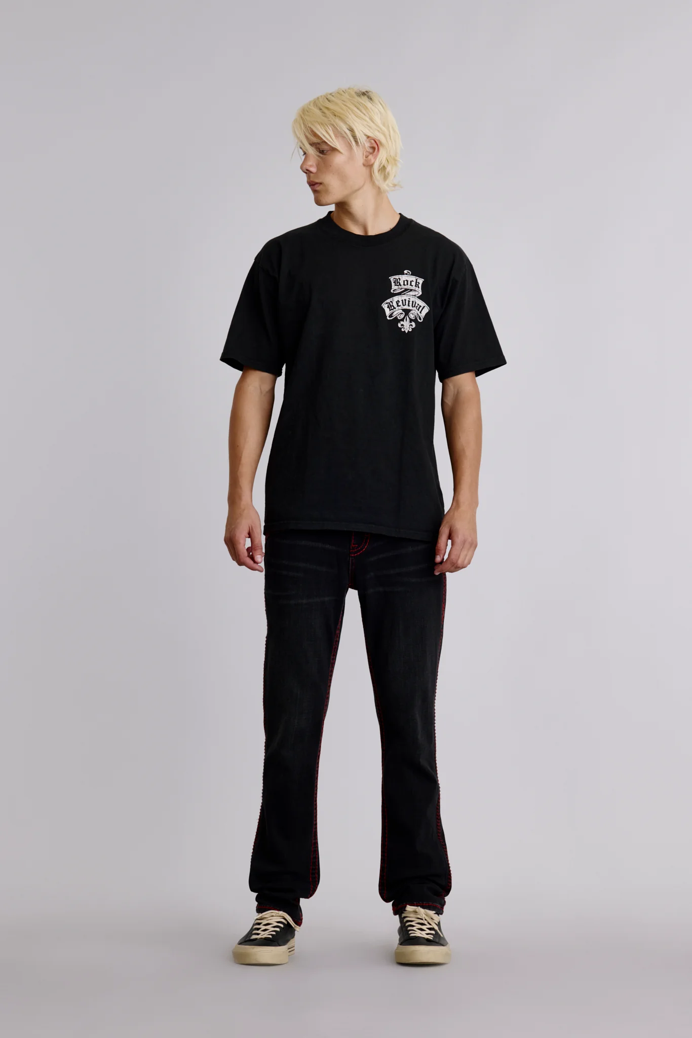 Rock Revival Crest Tee in Black/White - Image 3