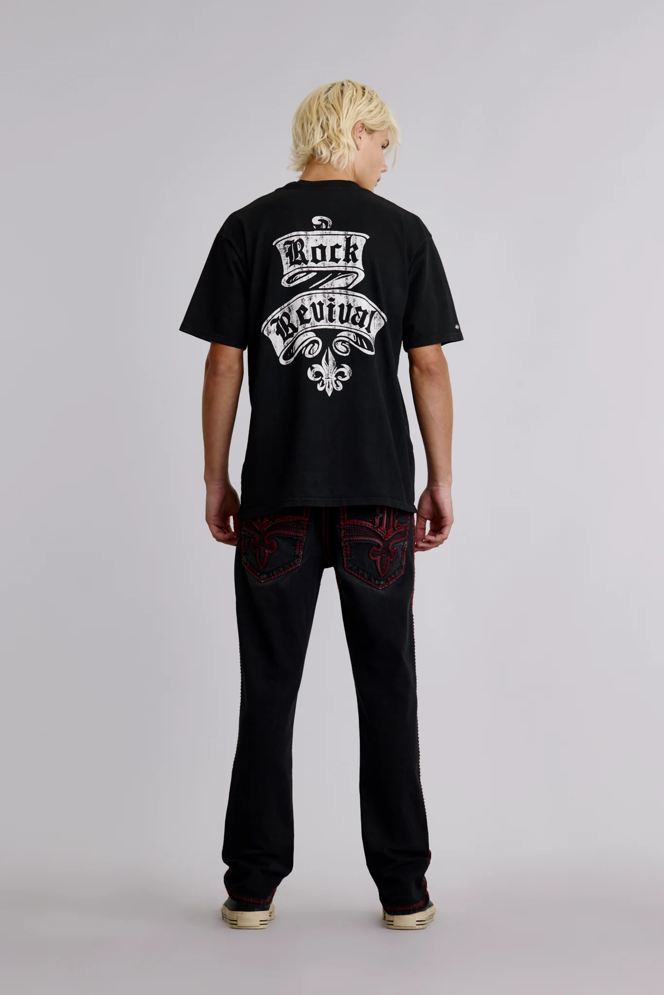 Rock Revival Crest Tee in Black/White - Image 4