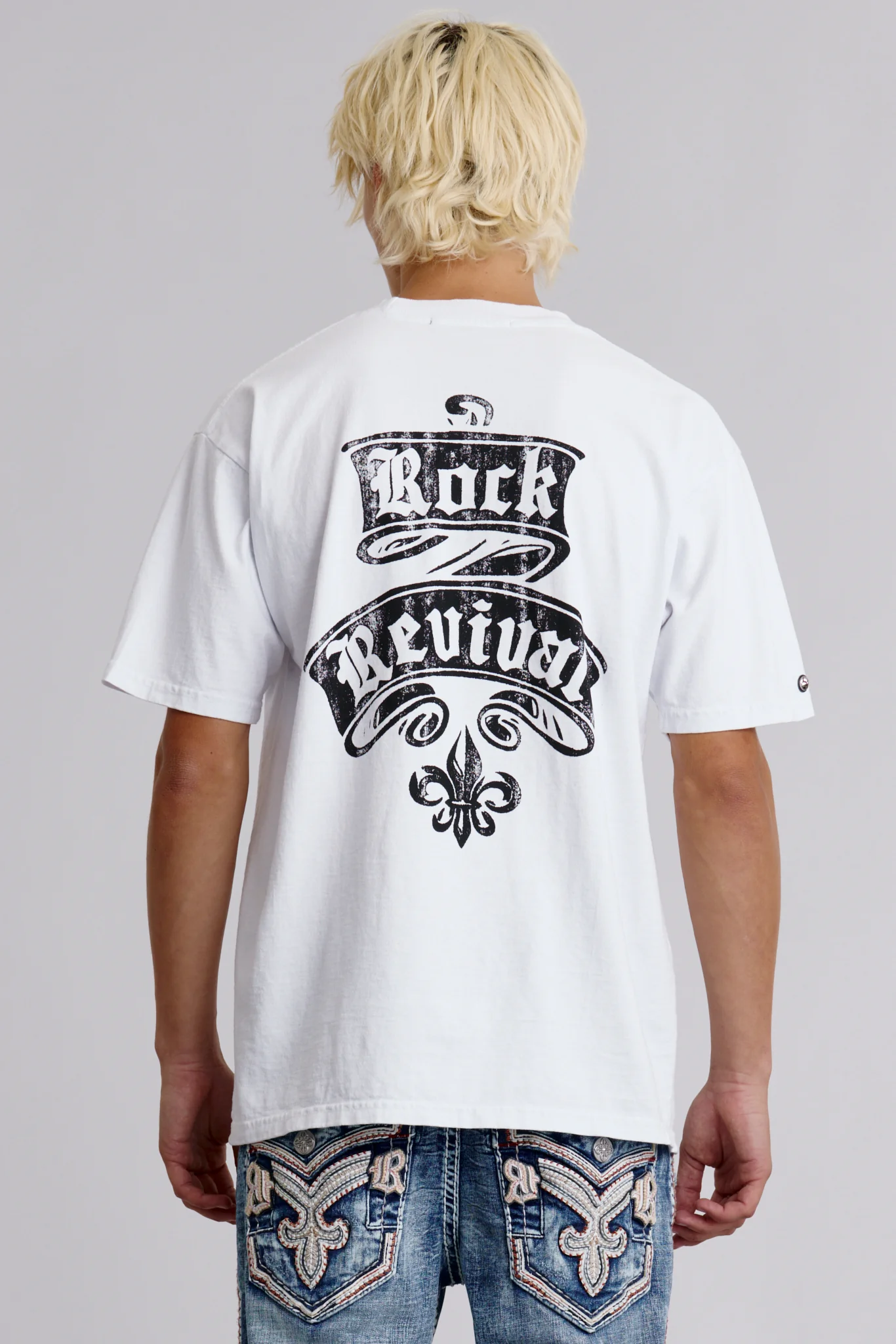 Rock Revival Crest Tee in White