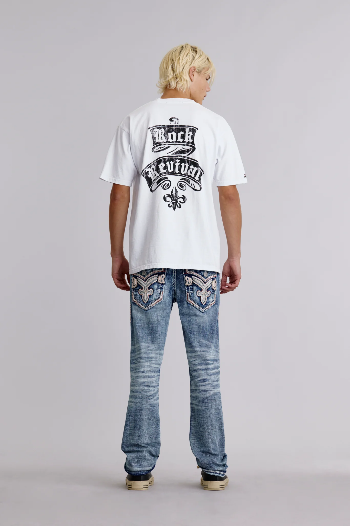Rock Revival Crest Tee in White - Image 4