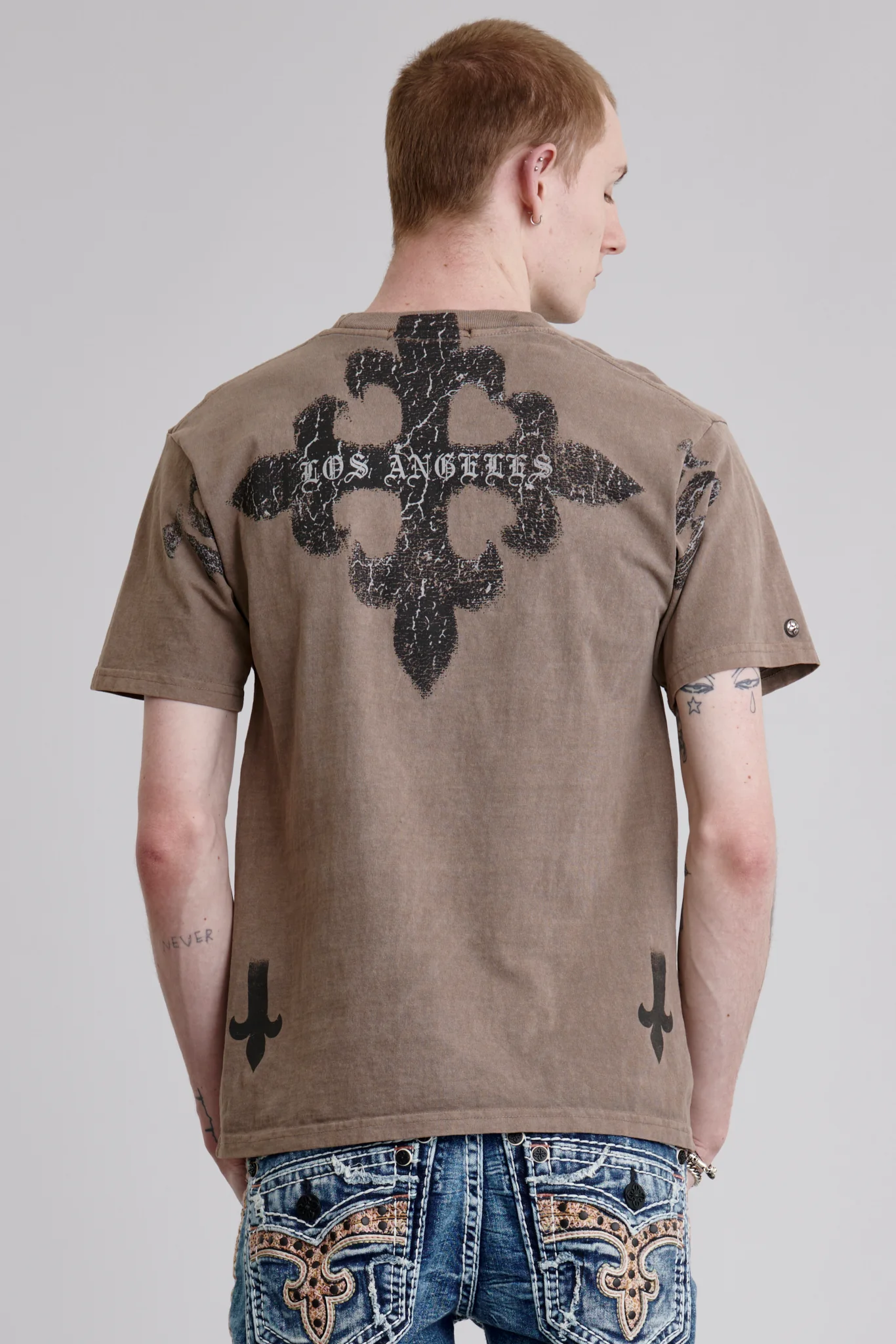 LA Cross Tee in Dusty Brown - Image 2