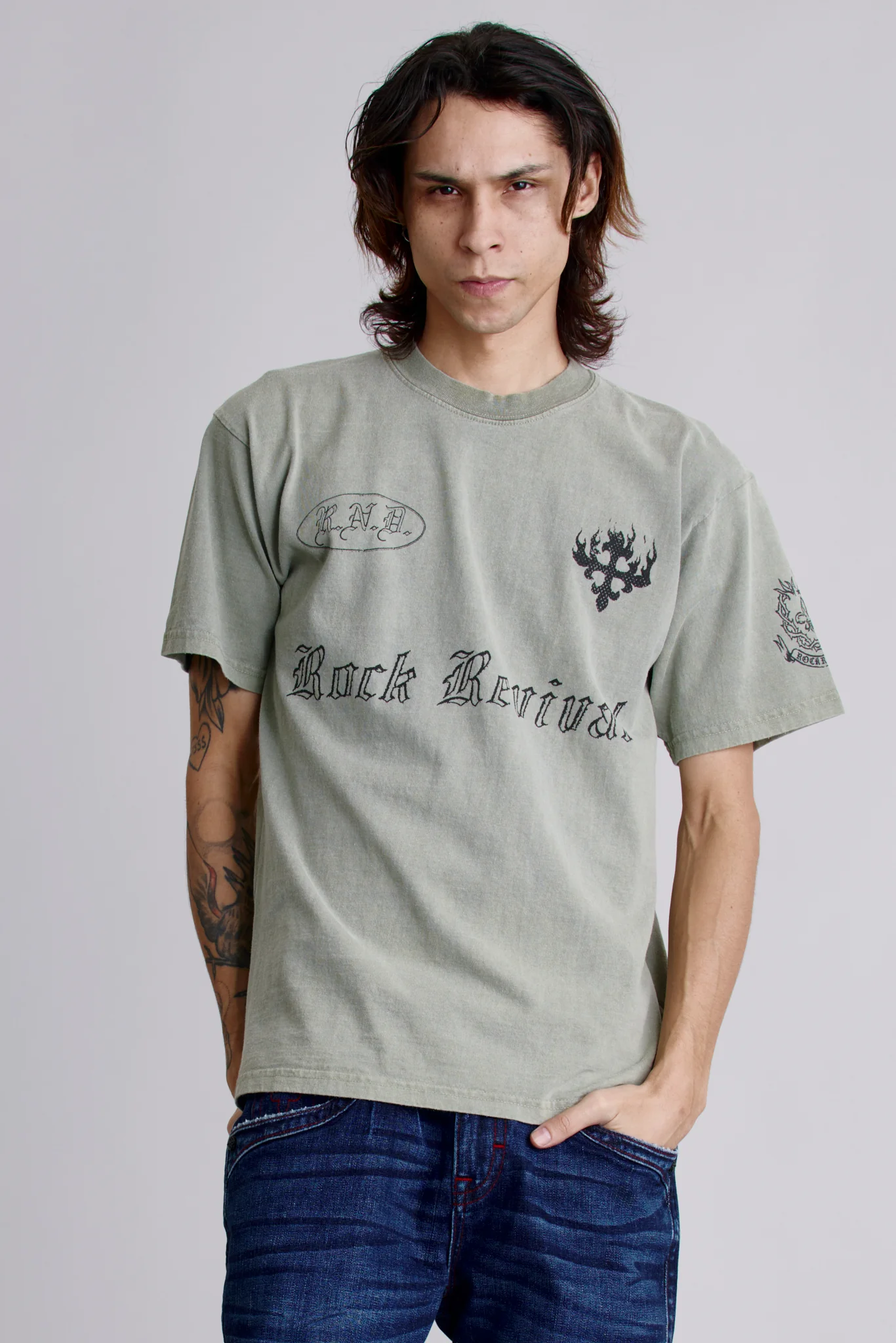 Inferno Crest Tee in Sage