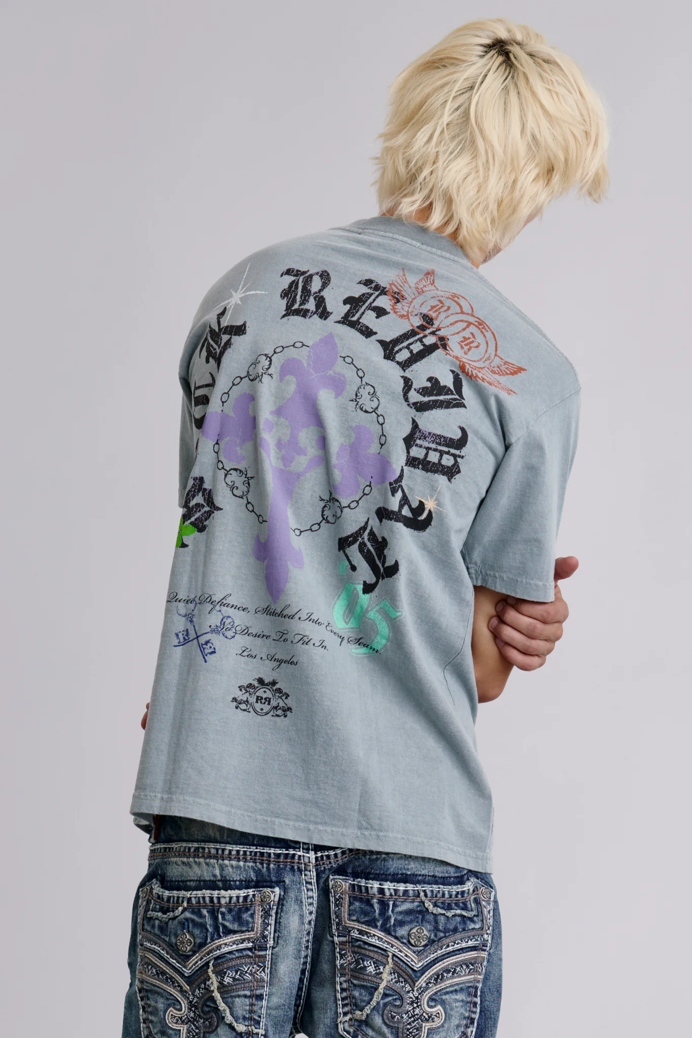 Crest Tee in Sky Gray - Image 2